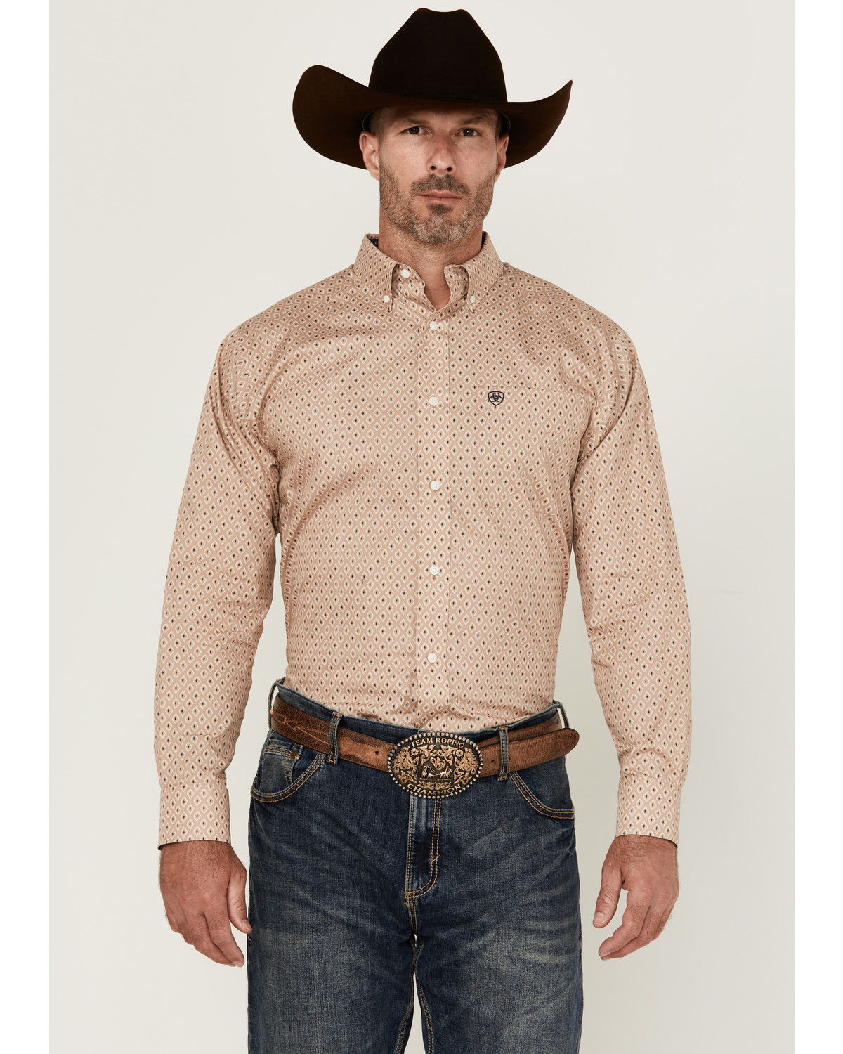 Ariat Men's Frazier Geo Print Long Sleeve Button-Down Western Shirt