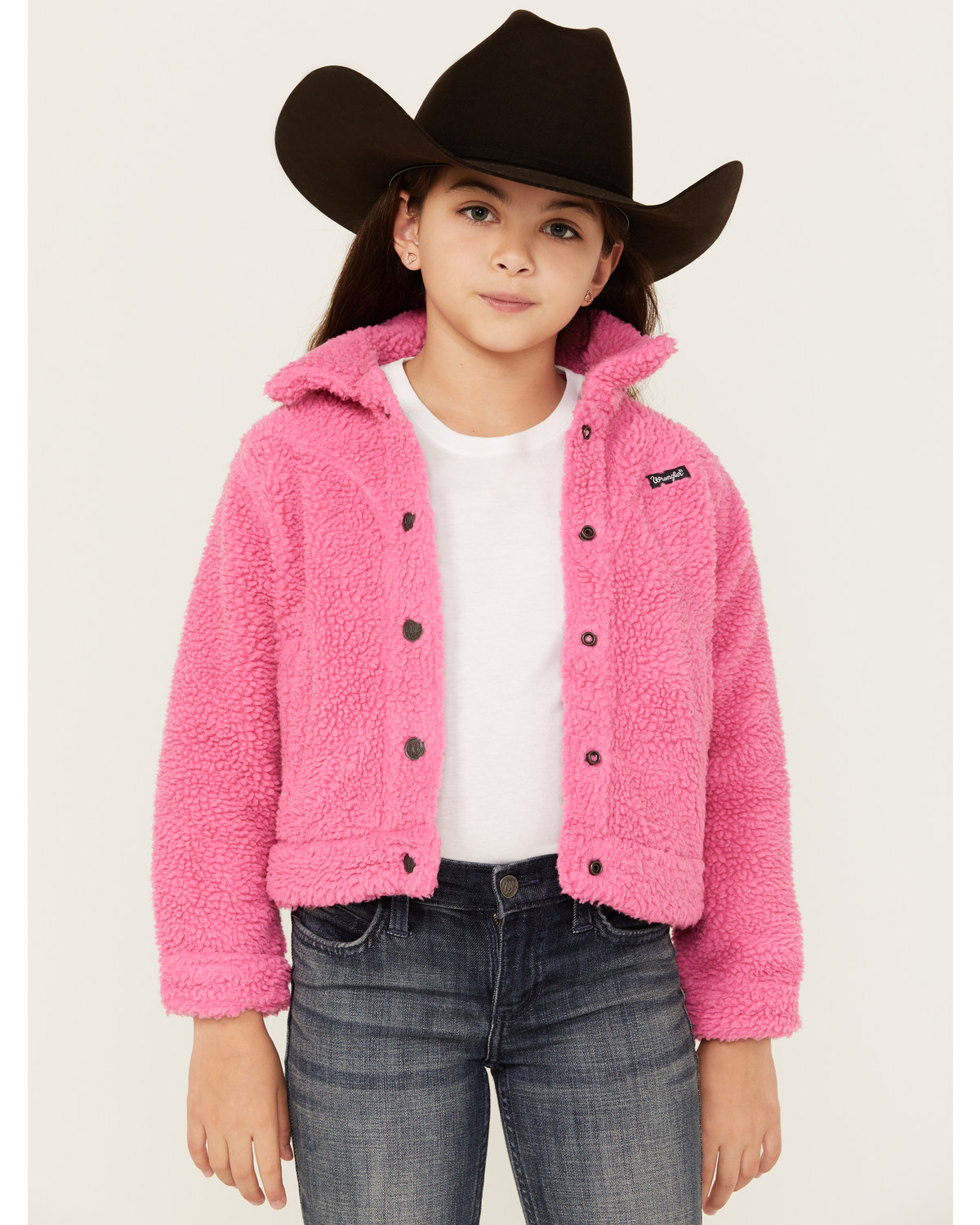 Wrangler Girls' Sherpa Snap Jacket