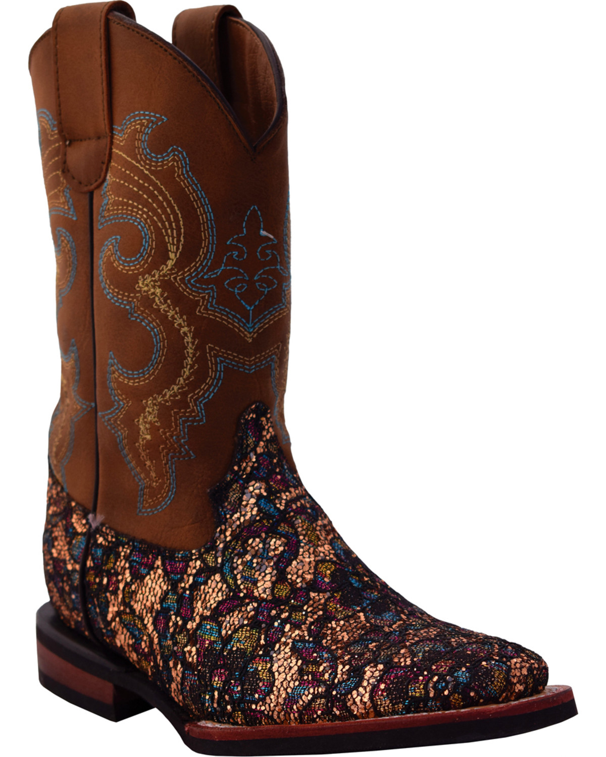 sparkle square toe cowgirl boots
