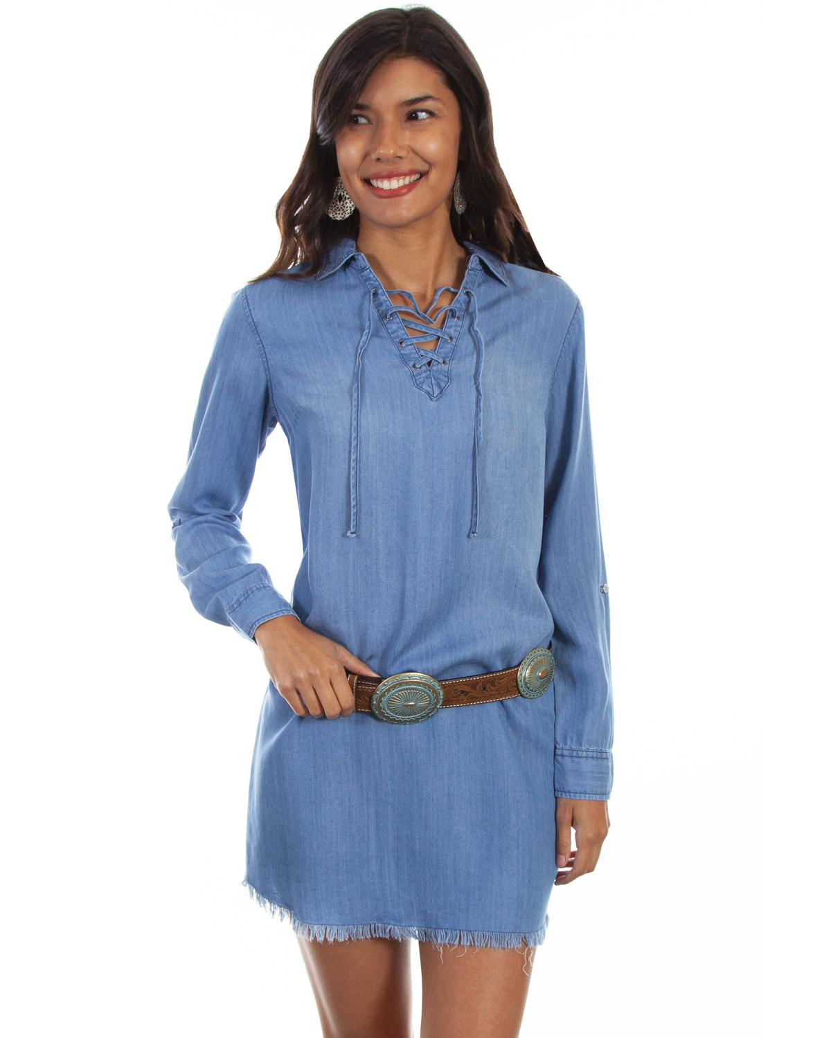 tie denim dress