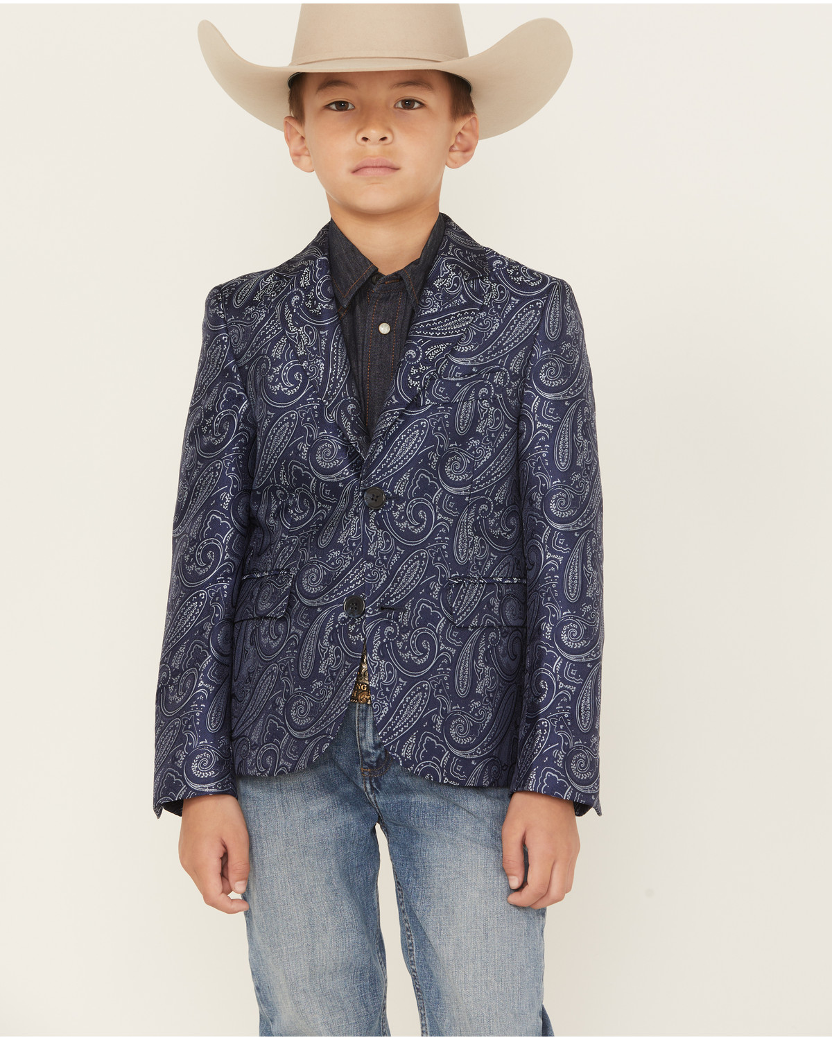 Rock & Roll Denim Boys' Paisley Print Blazer
