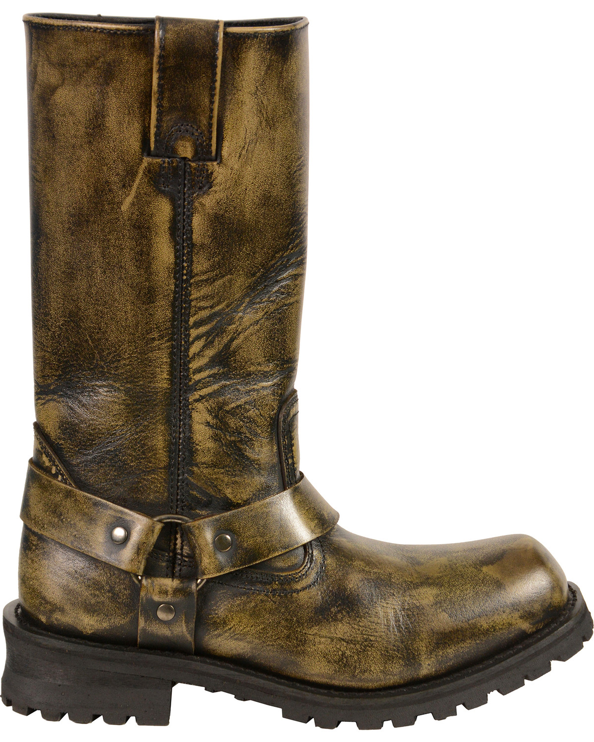 Milwaukee Leather Men's Black Waterproof 11" Harness Boots Square Toe