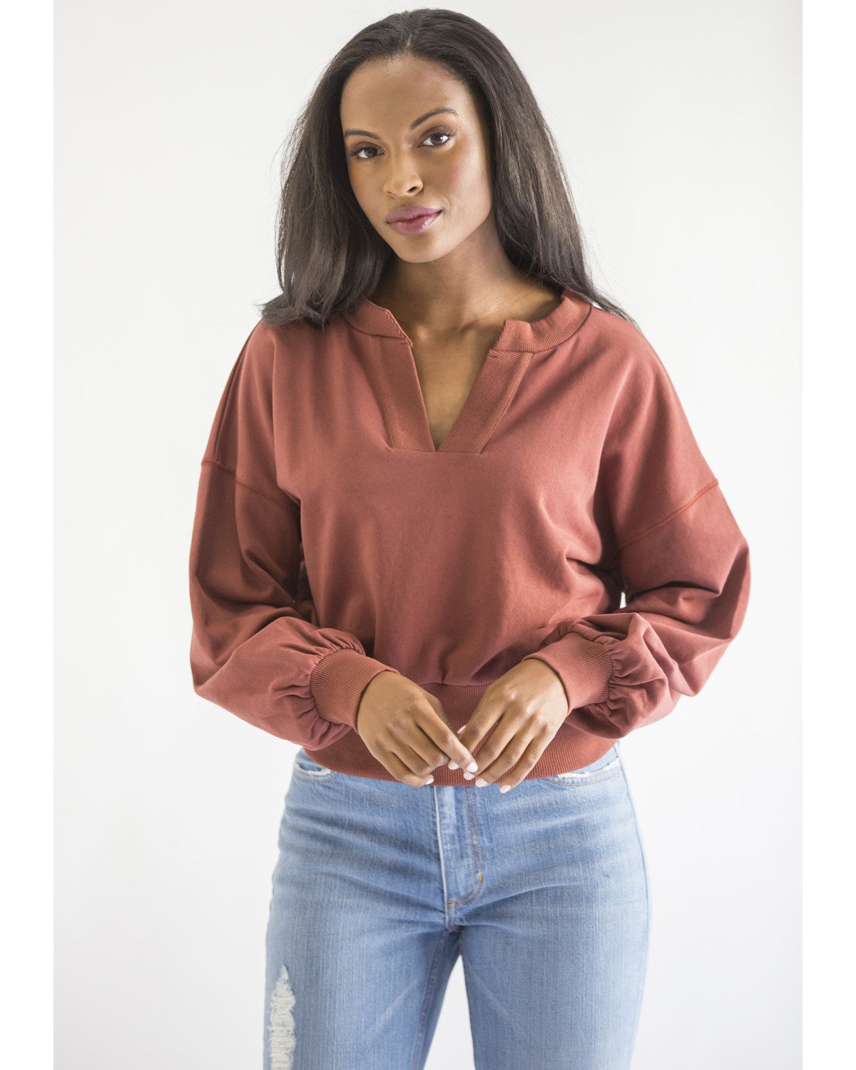 Kimes Ranch Women's Rust Dewey V-Neck 