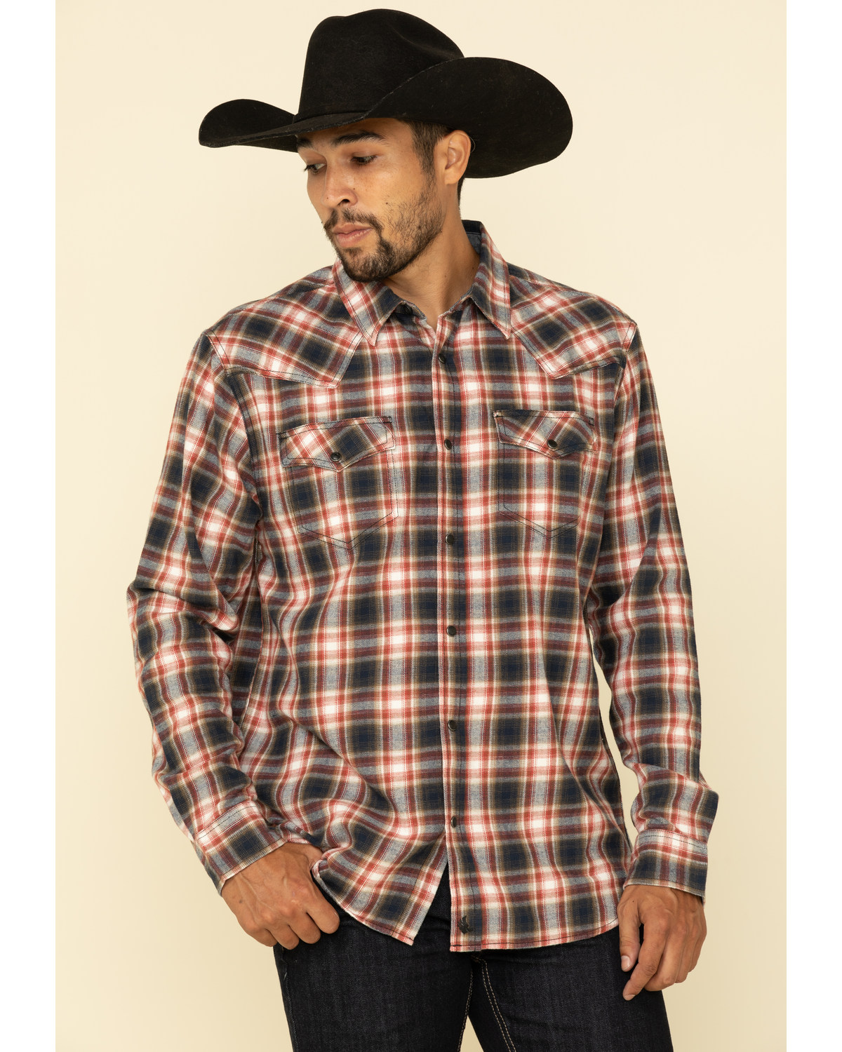 Cody James Men's Spruce Plaid Long Sleeve Western Flannel Shirt - Tall