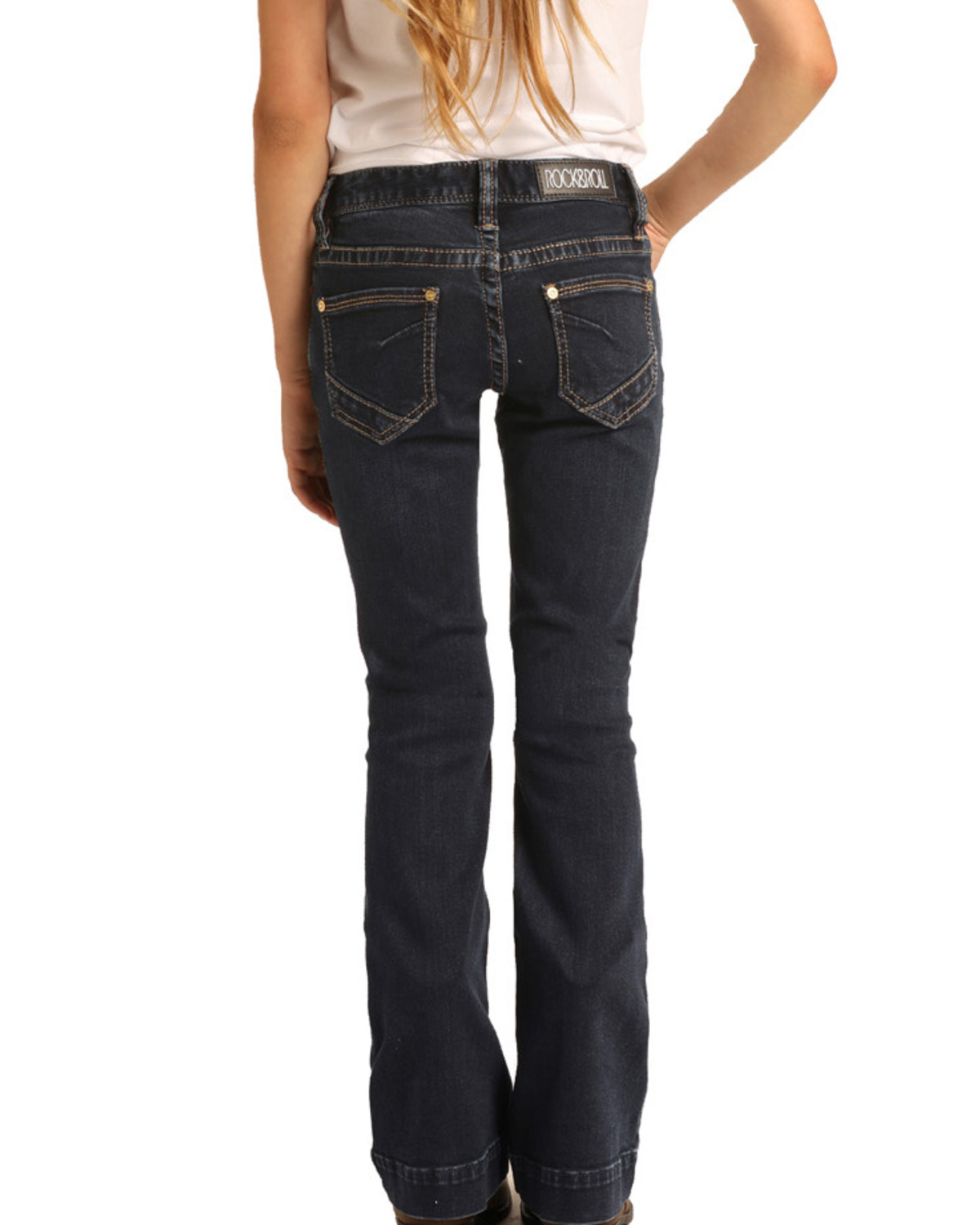 Rock & Roll Denim Girls' Dark Wash Trousers