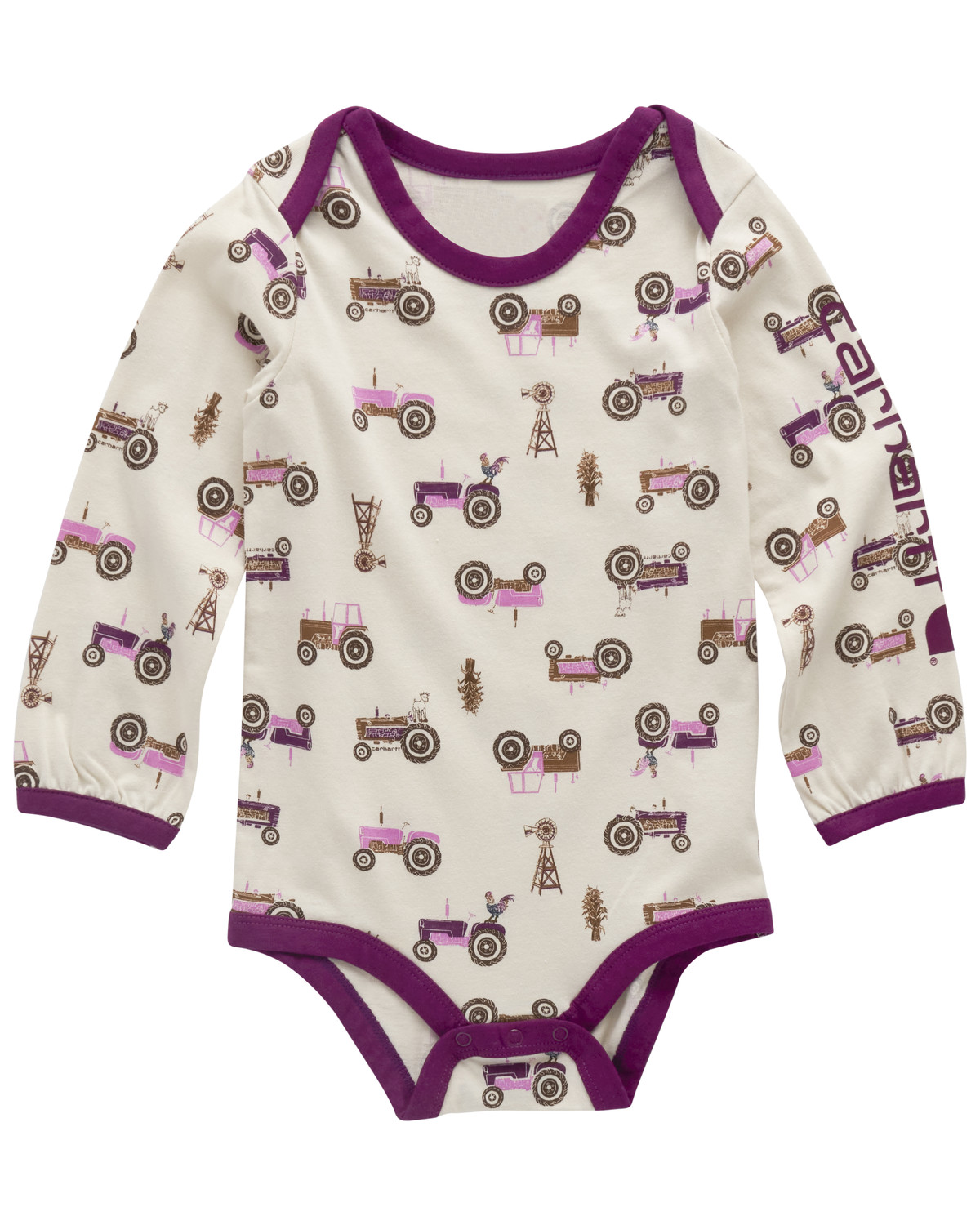 Carhartt Infant Girls' Farm Print Long Sleeve Onesie