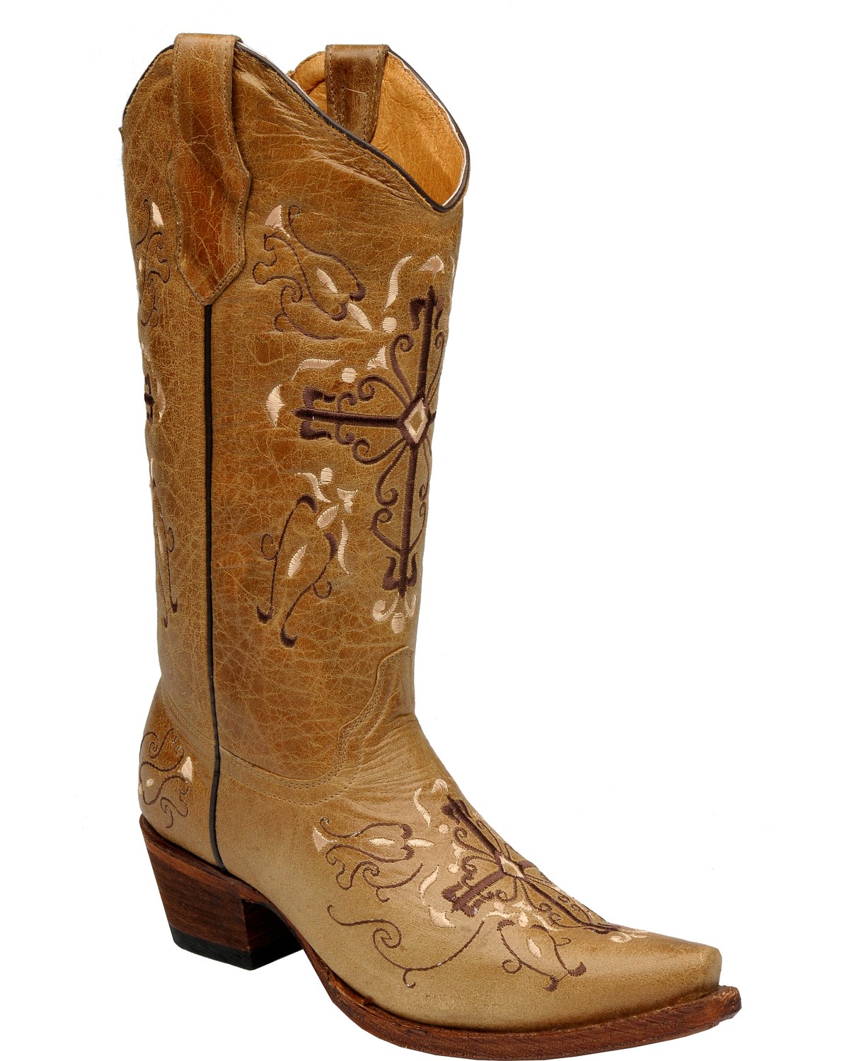 Circle G Women's Cross Embroidered Western Boots