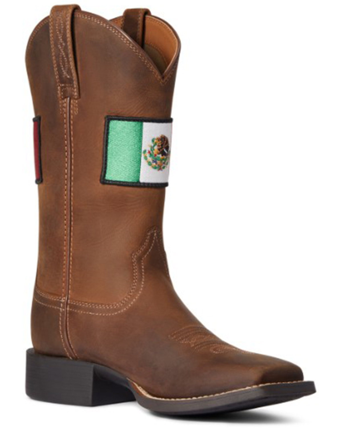 Ariat Women's Distressed Round Up Orgullo Mexicano Performance Western Boot - Broad Square Toe