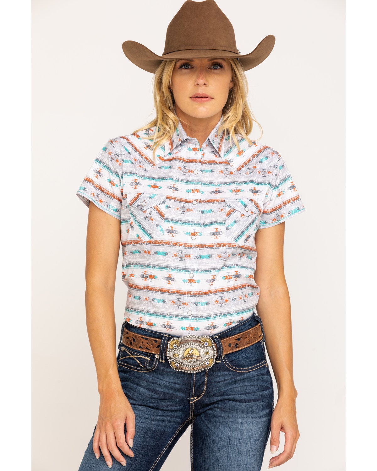 women's short sleeve western shirt