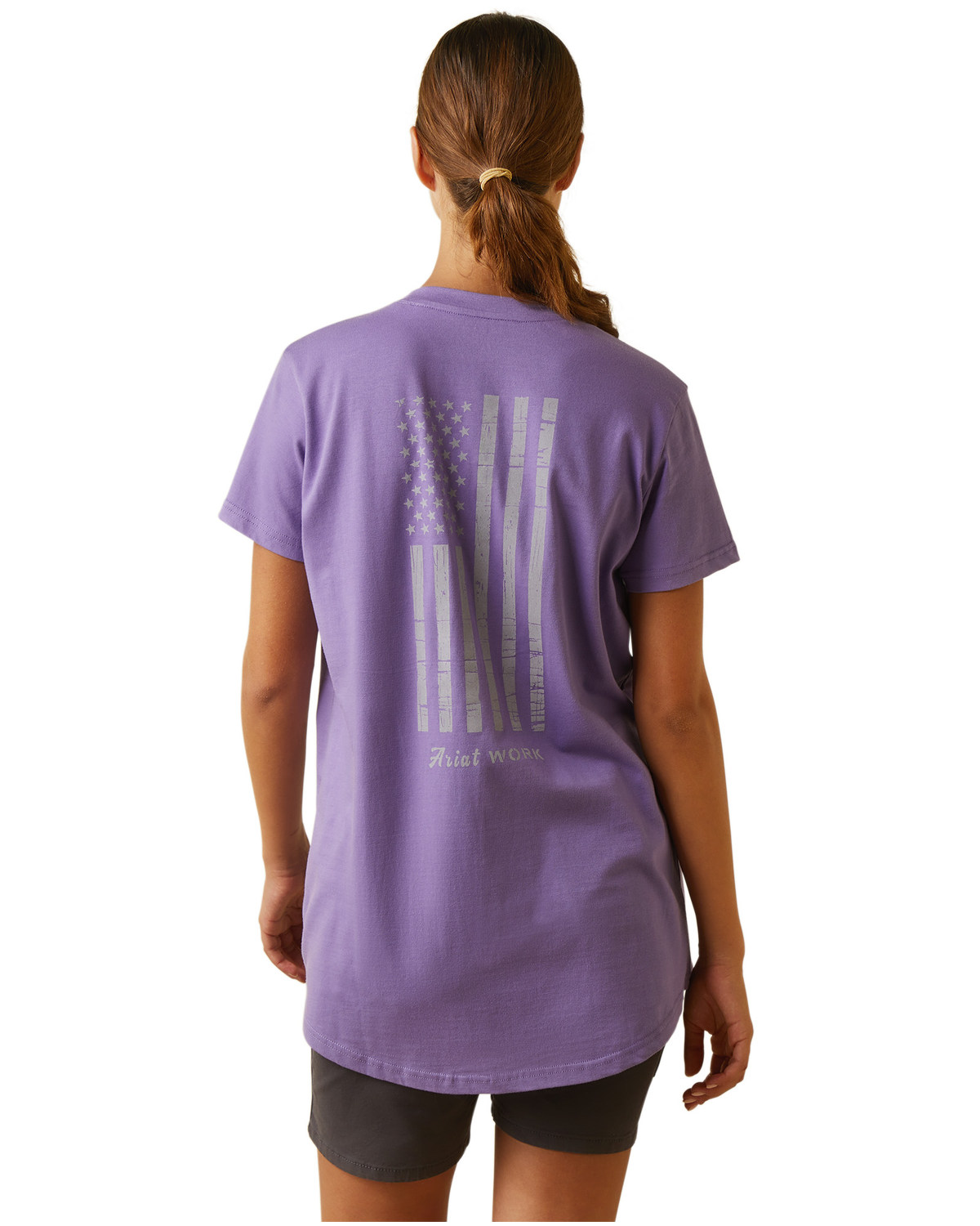 Ariat Women's Rebar Strong Reflective American Flag Short Sleeve Graphic T-Shirt
