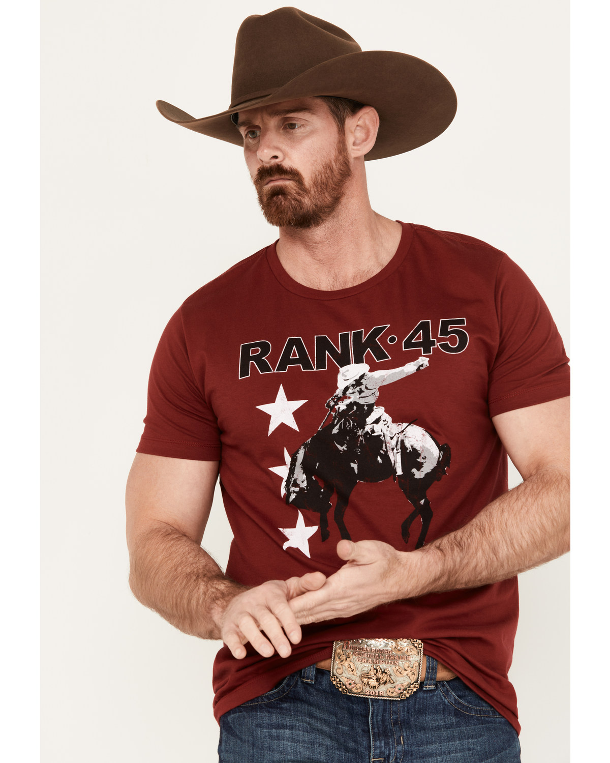 RANK 45® Men's Bucking Star Short Sleeve Graphic T-Shirt