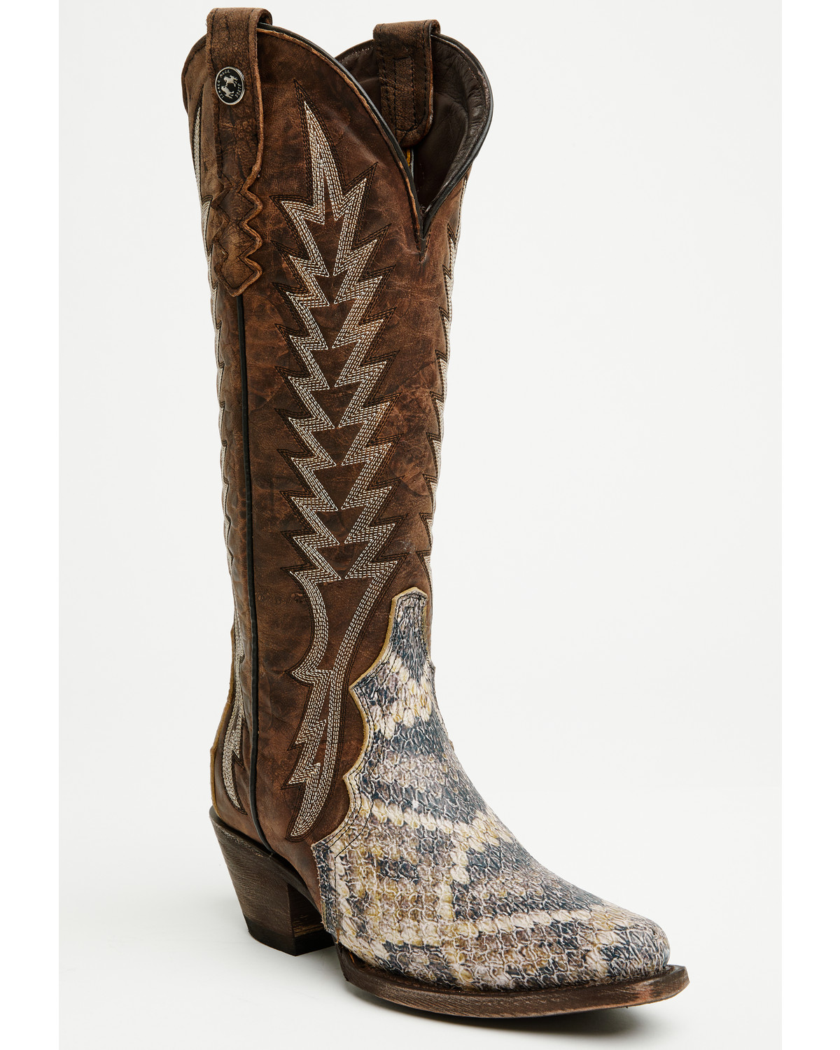 Tanner Mark Women's Snake Print Tall Western Boots - Snip Toe