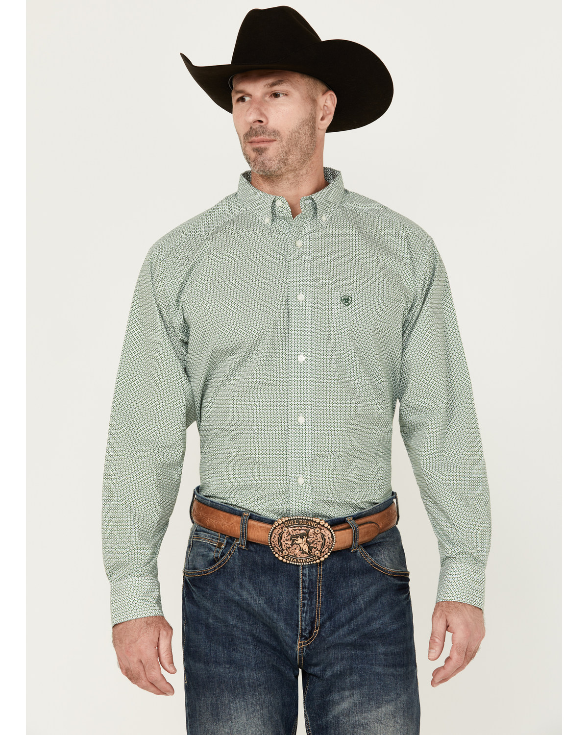 Ariat Men's Edson Classic Fit Geo Print Long Sleeve Button-Down Western Shirt