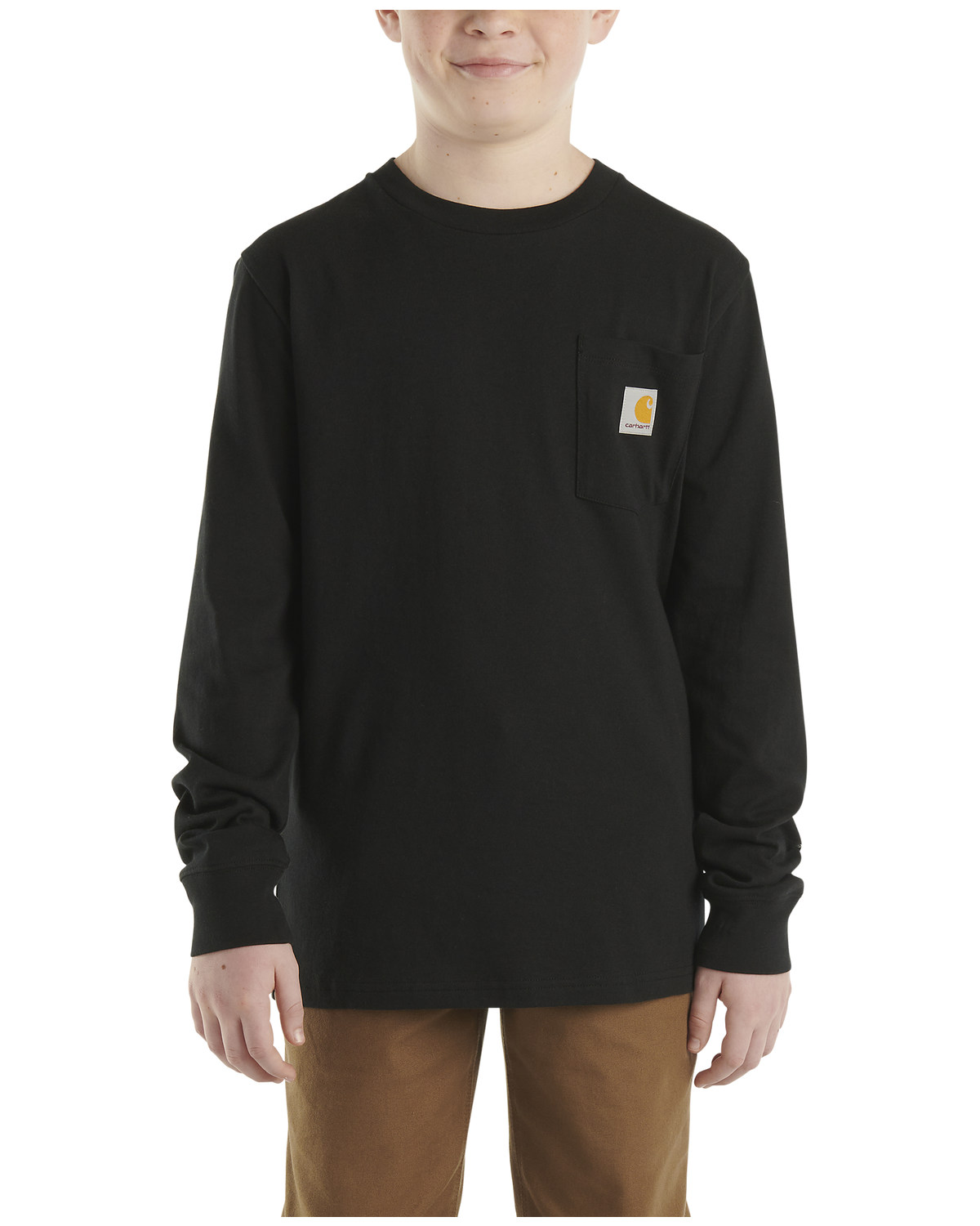 Carhartt Little Boys' Solid Logo Long Sleeve Pocket T-Shirt