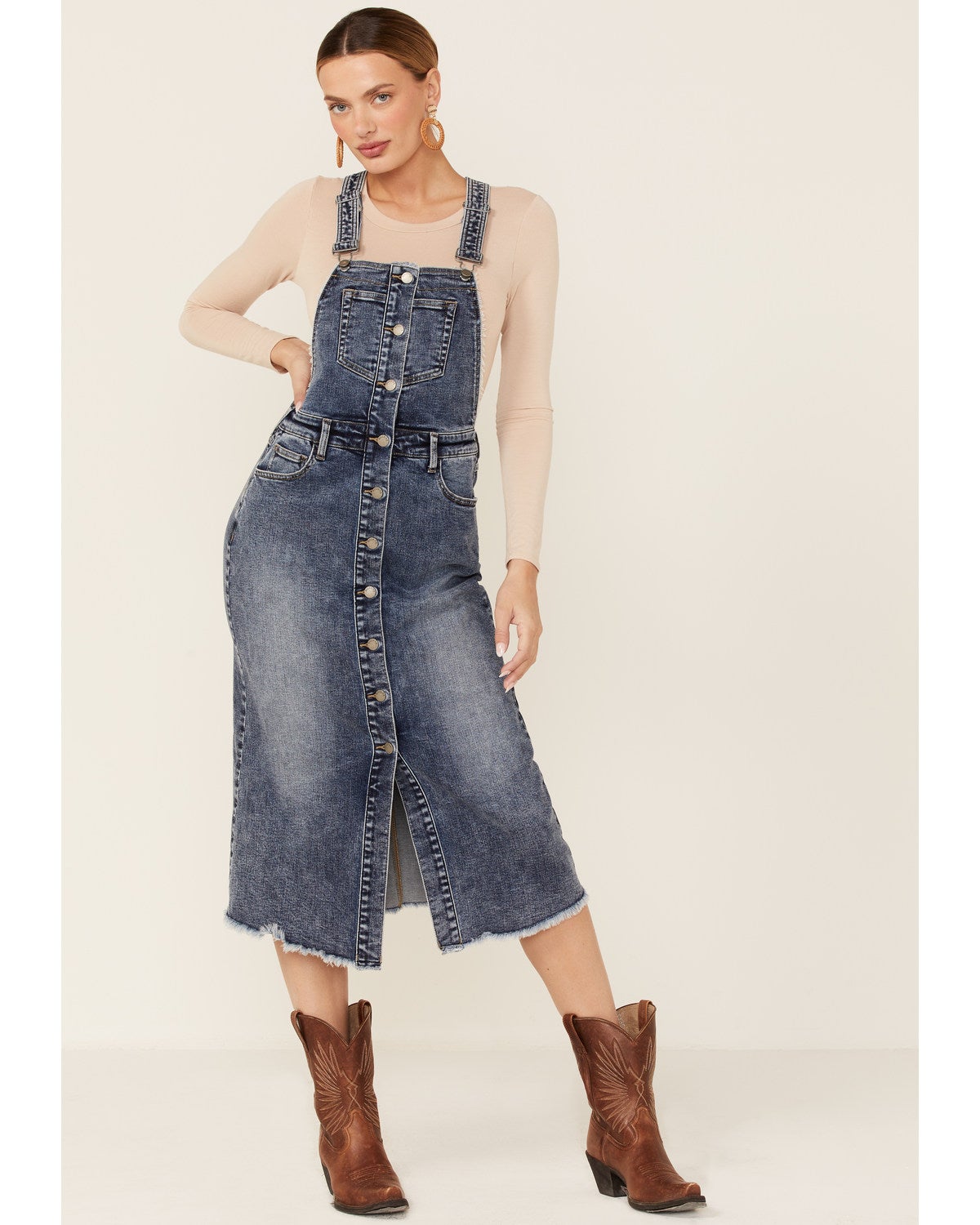Billy T Women's Button Front Denim Midi 