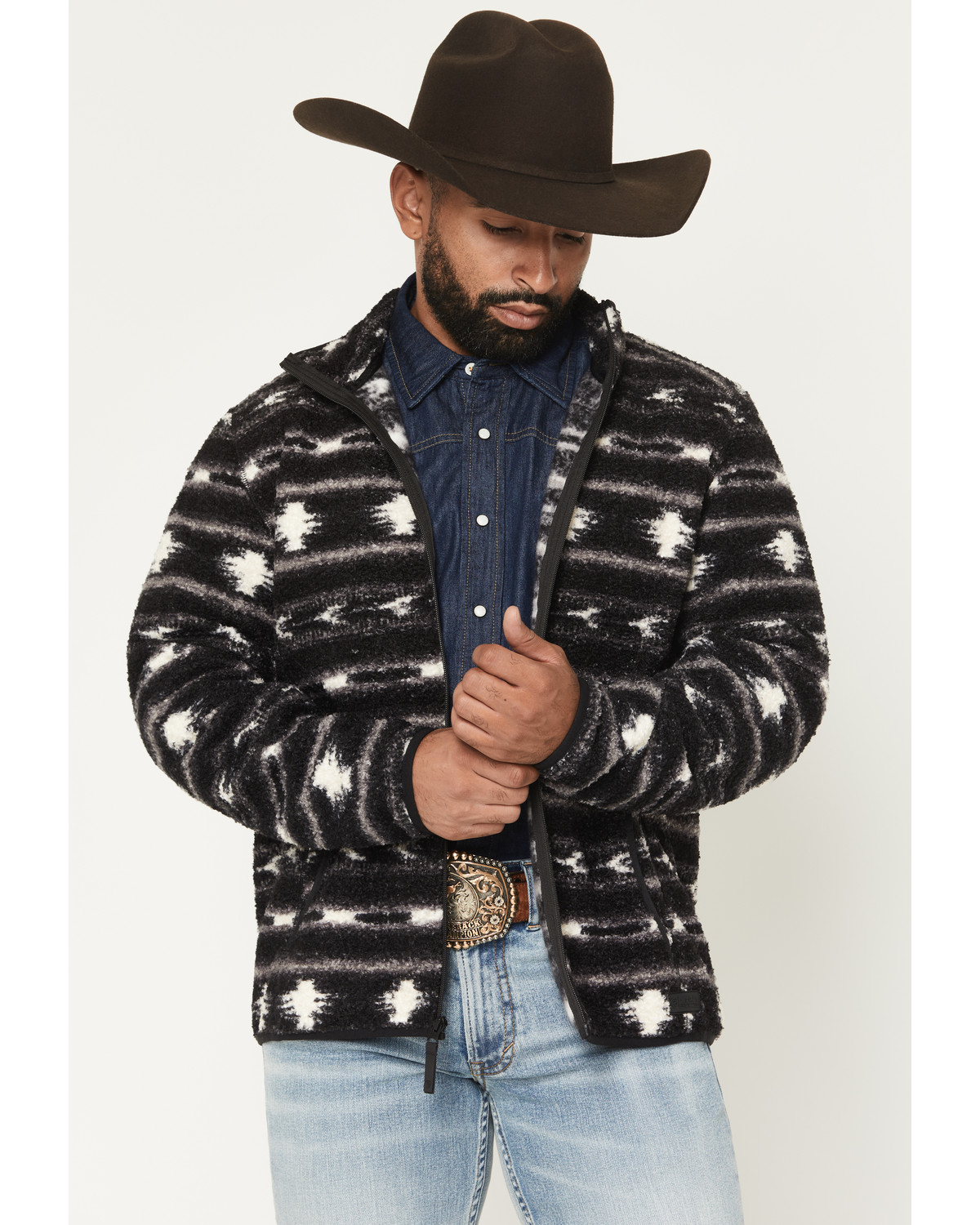 Rock & Roll Denim Men's Southwestern Striped Berber Jacket