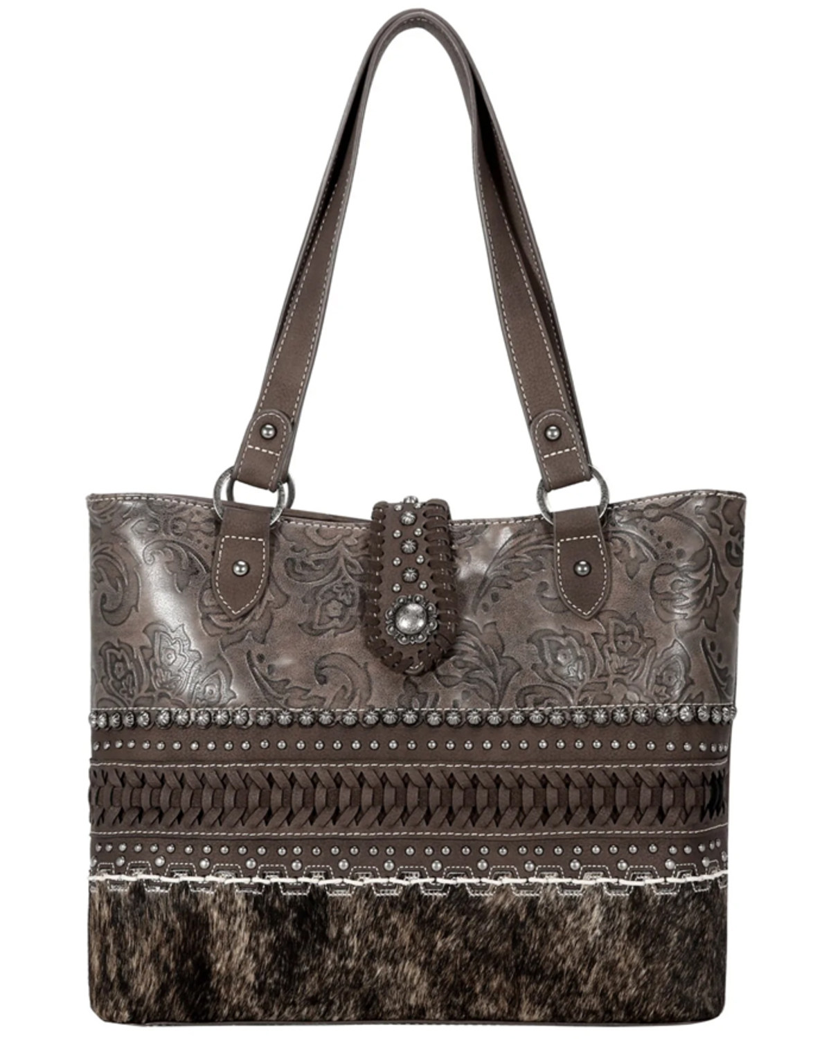 Montana West Women's Trinity Ranch Hair-on Cowhide Collection Concealed Carry Tote Bag