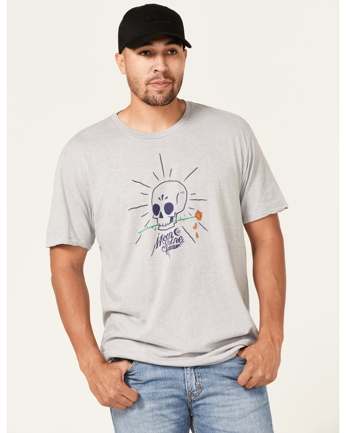 Moonshine Spirit Men's Simple Skully Graphic T-Shirt
