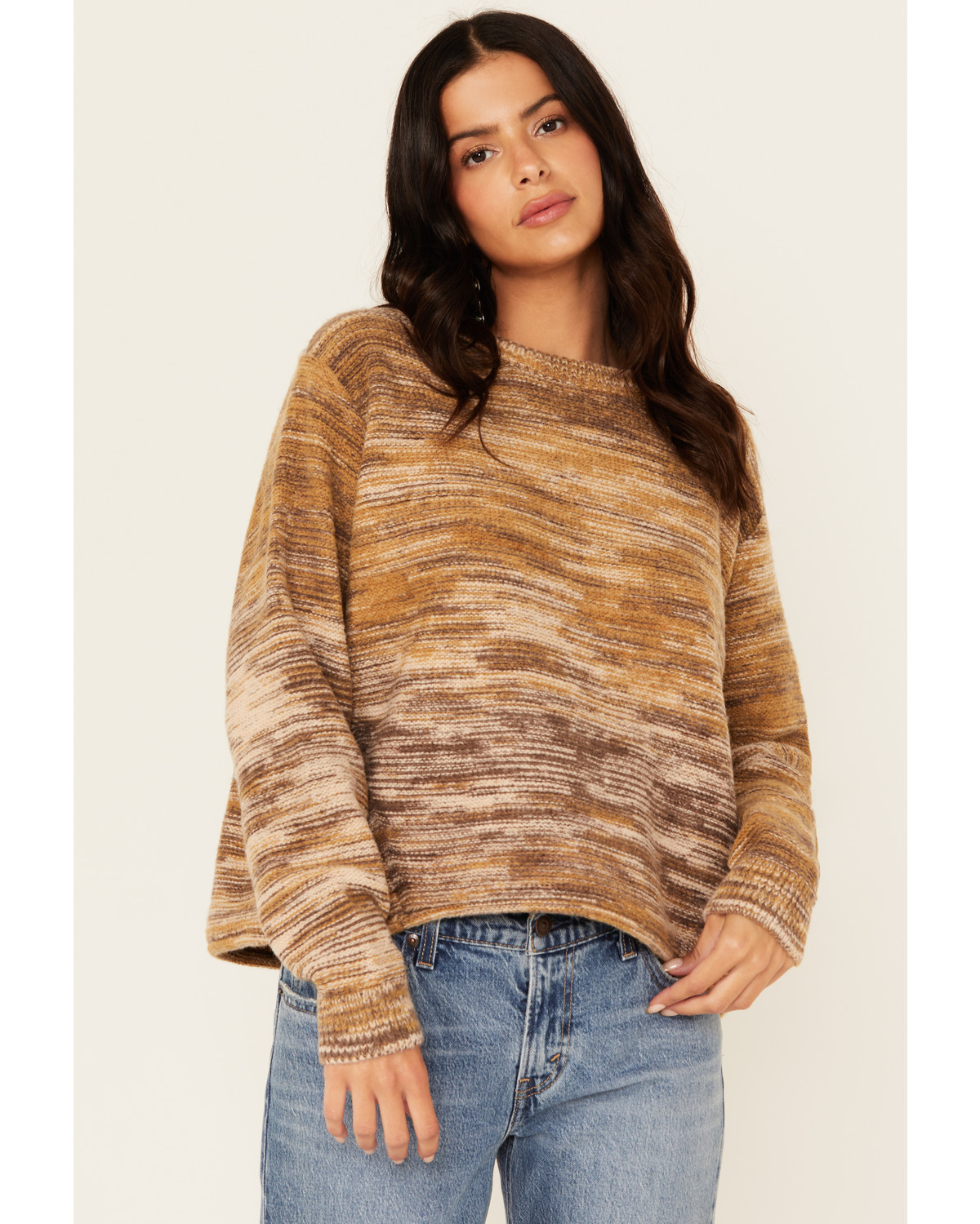 Cleo + Wolf Women's Spacedye Crew Neck Sweater