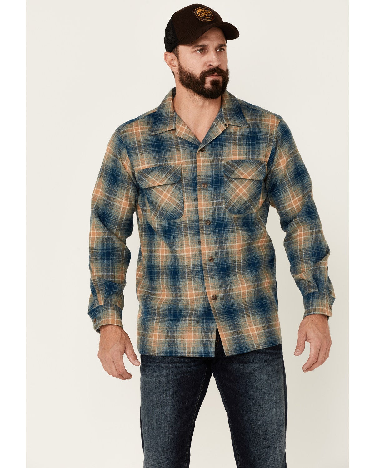 Pendleton Men's Grey Board Large Plaid 