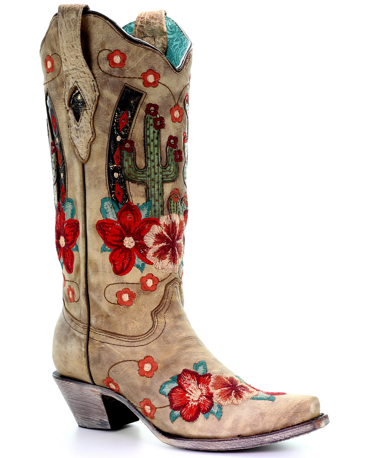 Corral Women S Cactus Inlay Western Boots Snip Toe Boot Barn