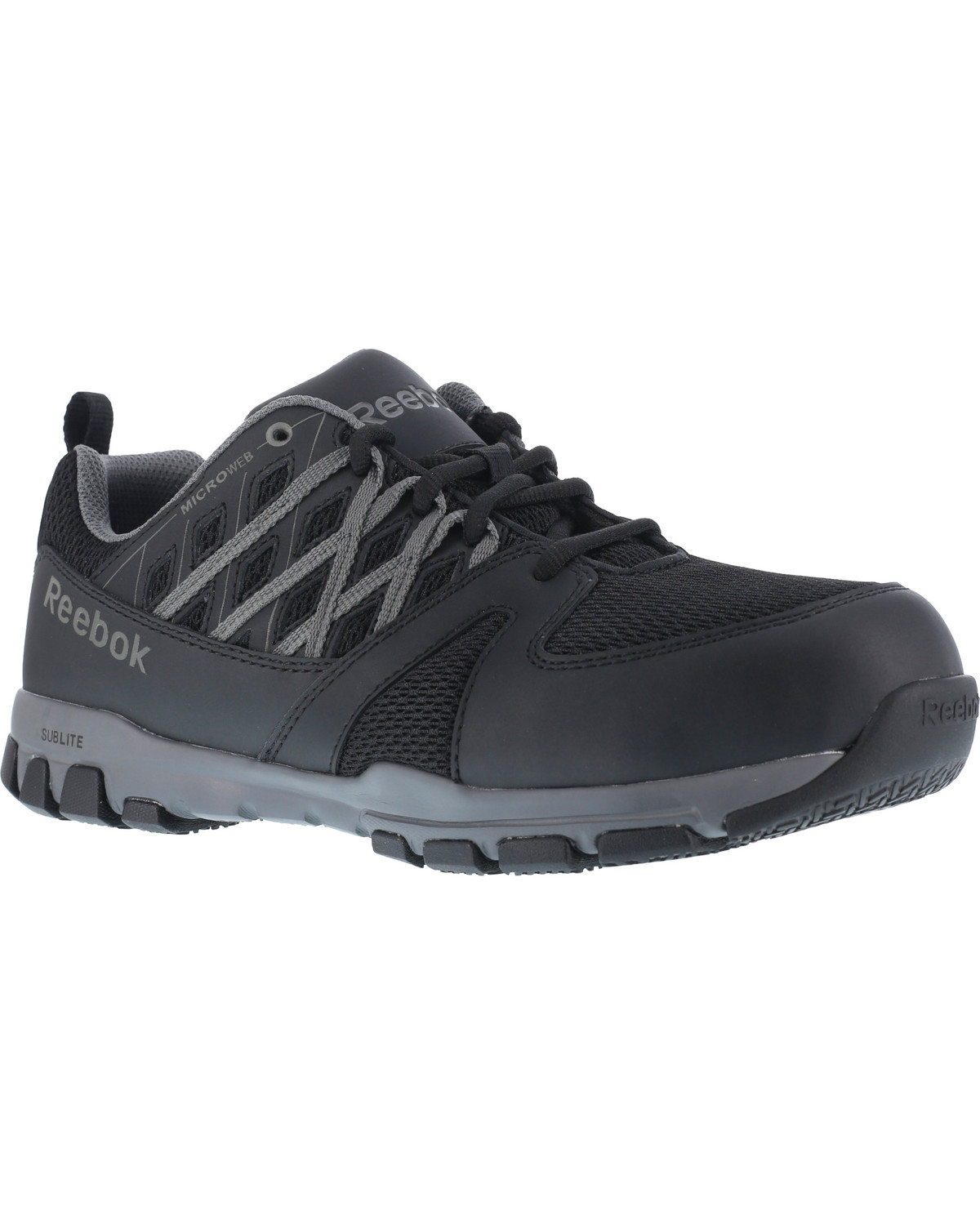 Reebok Men's Leather with MicroWeb Athletic Oxfords - Steel Toe