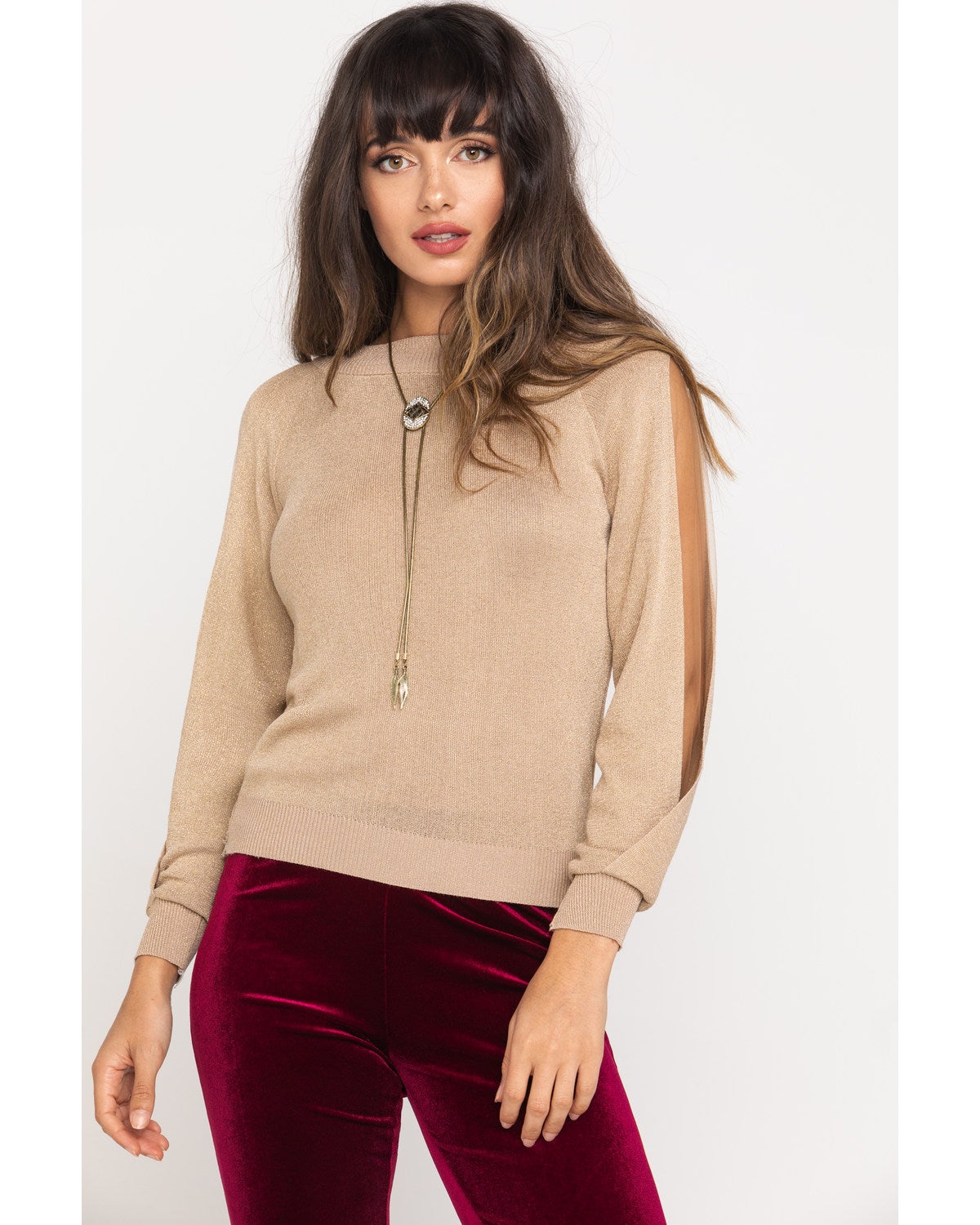 split sleeve sweater