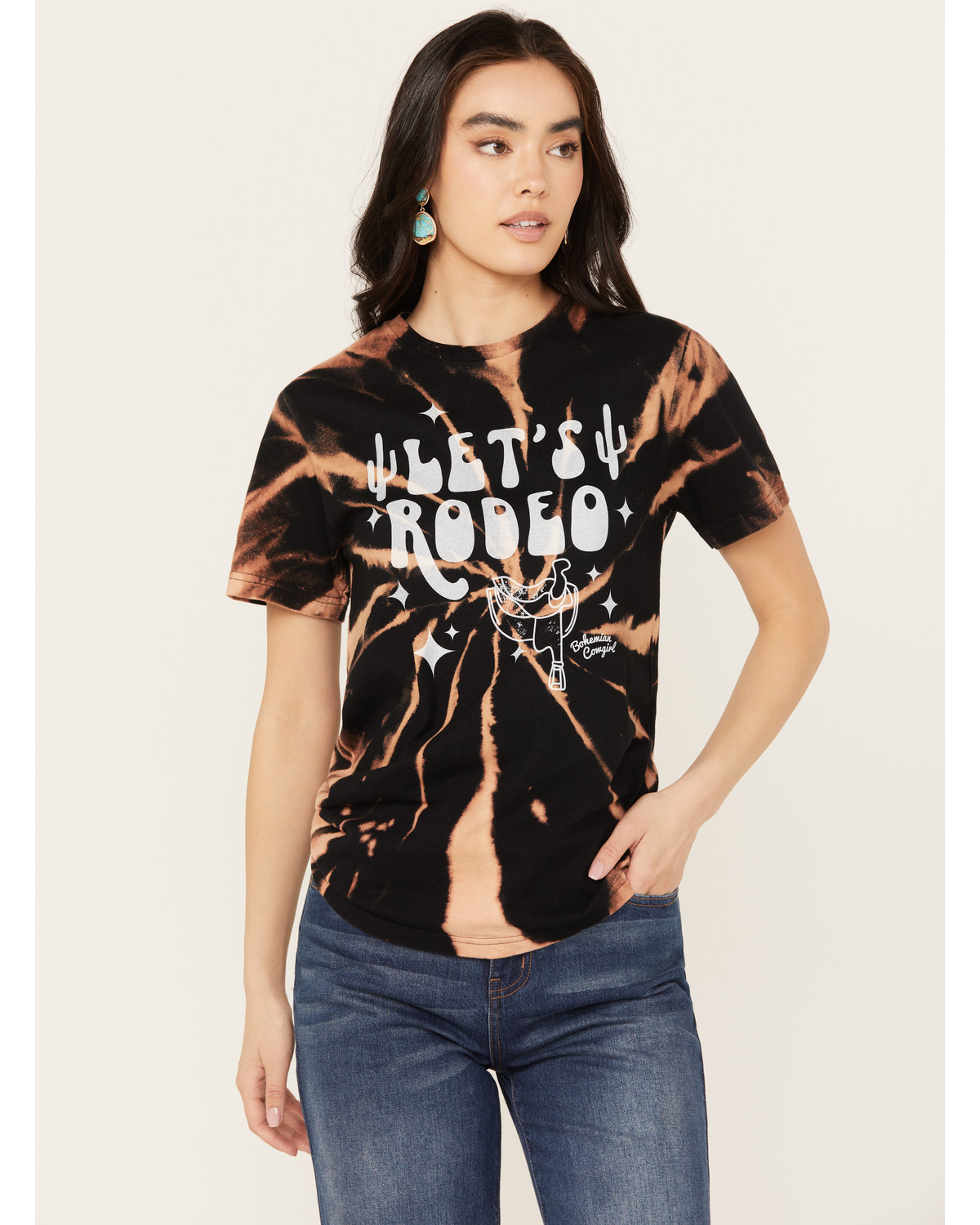 Bohemian Cowgirl Women's Let's Rodeo Short Sleeve Graphic Tee