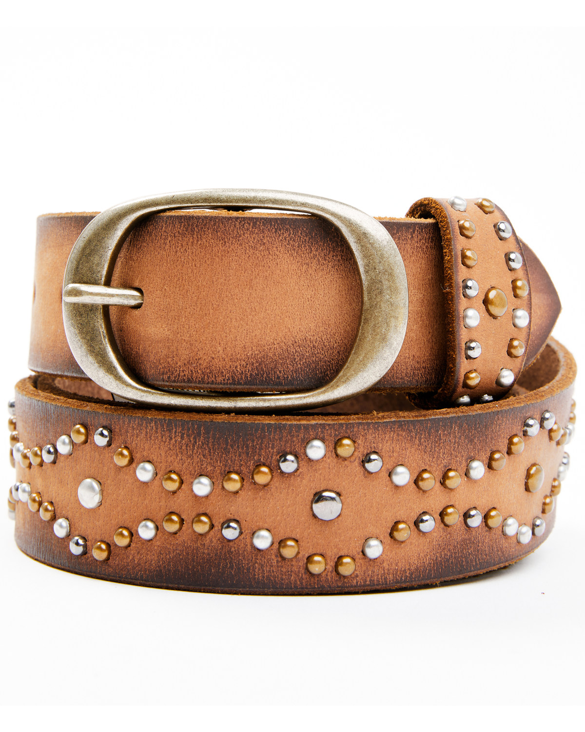 The Leathery Women's Two-Tone Studded Belt