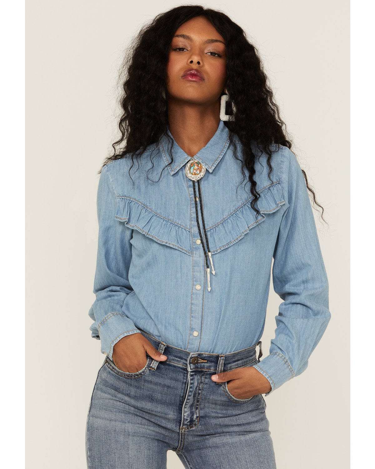 Ruffle Your Denim Snap Shirt | Boot Barn