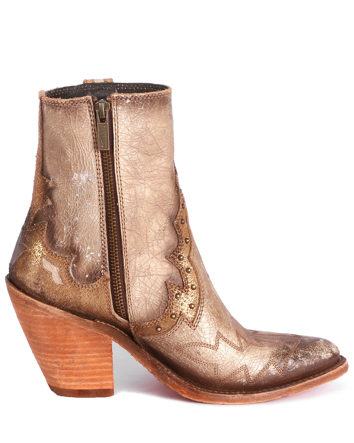 metallic silver booties