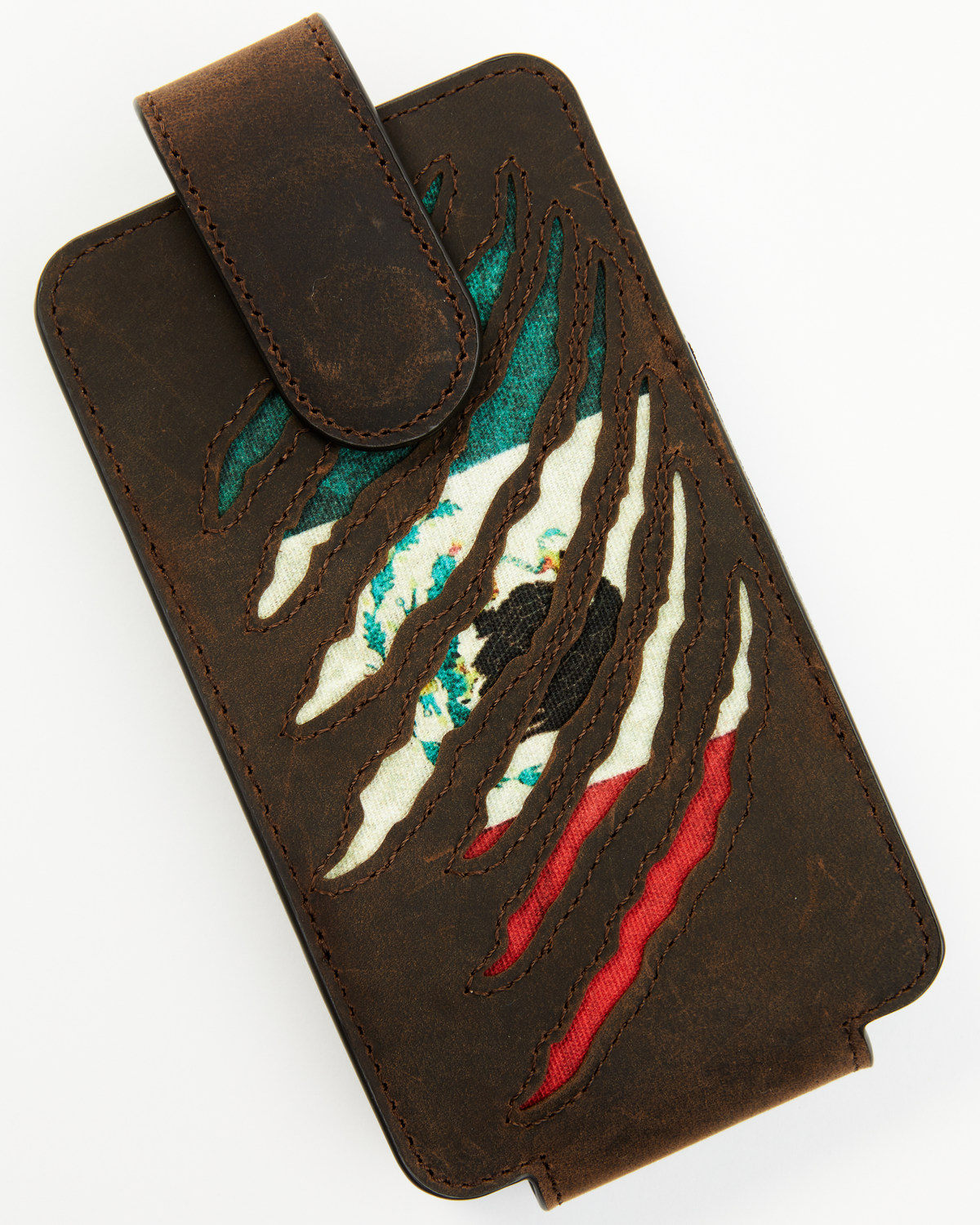 Cody James Men's Scratch Mexican Flag Cell Phone Holder Clip-On Case