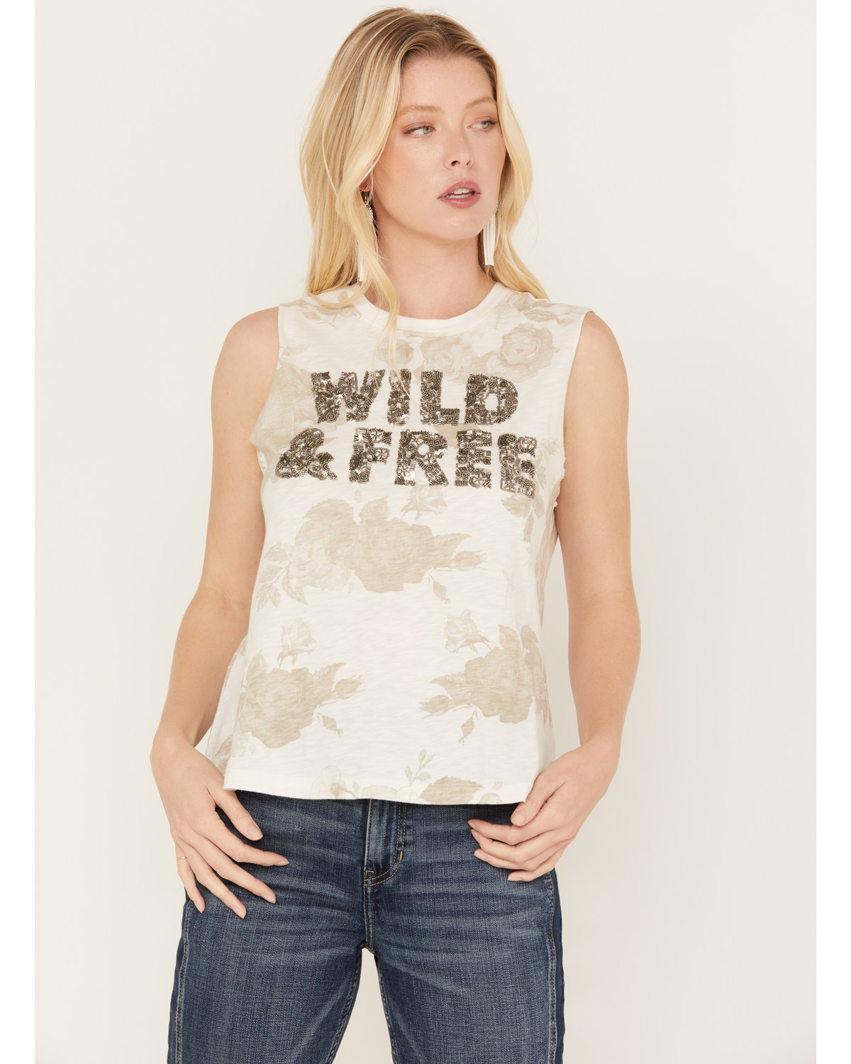 Idyllwind Women's Abby Wild and Free Embellished Graphic Tank