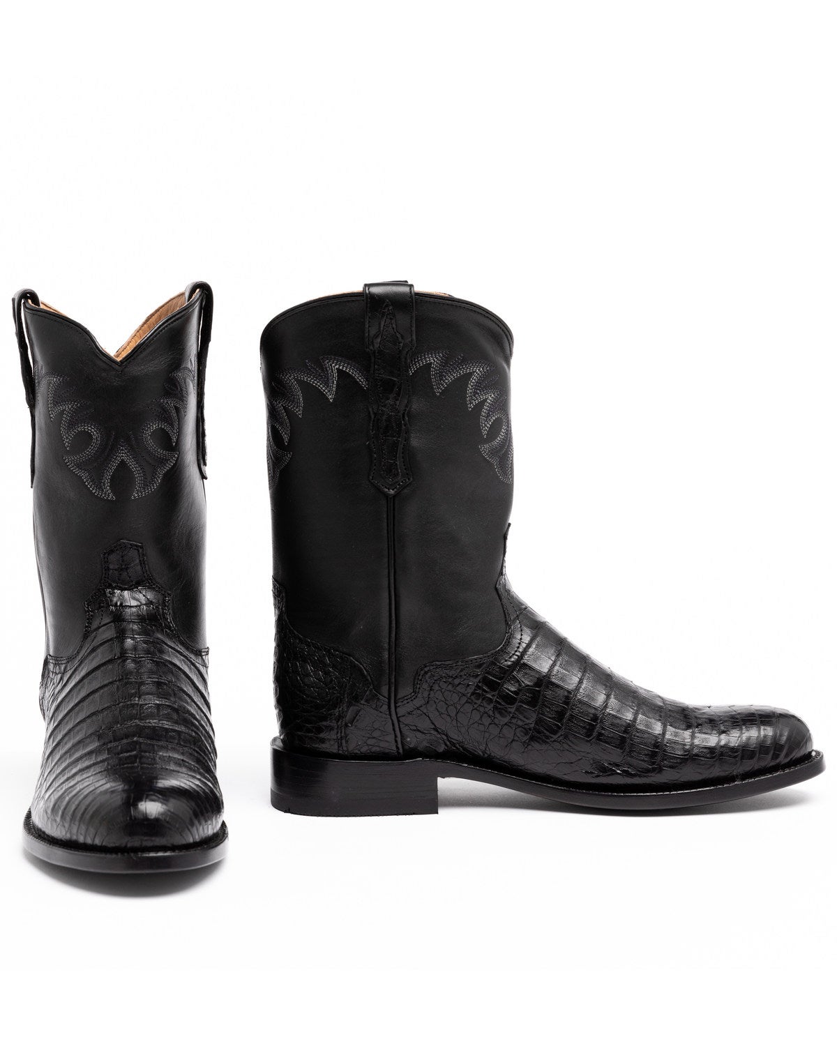 round toe caiman boots