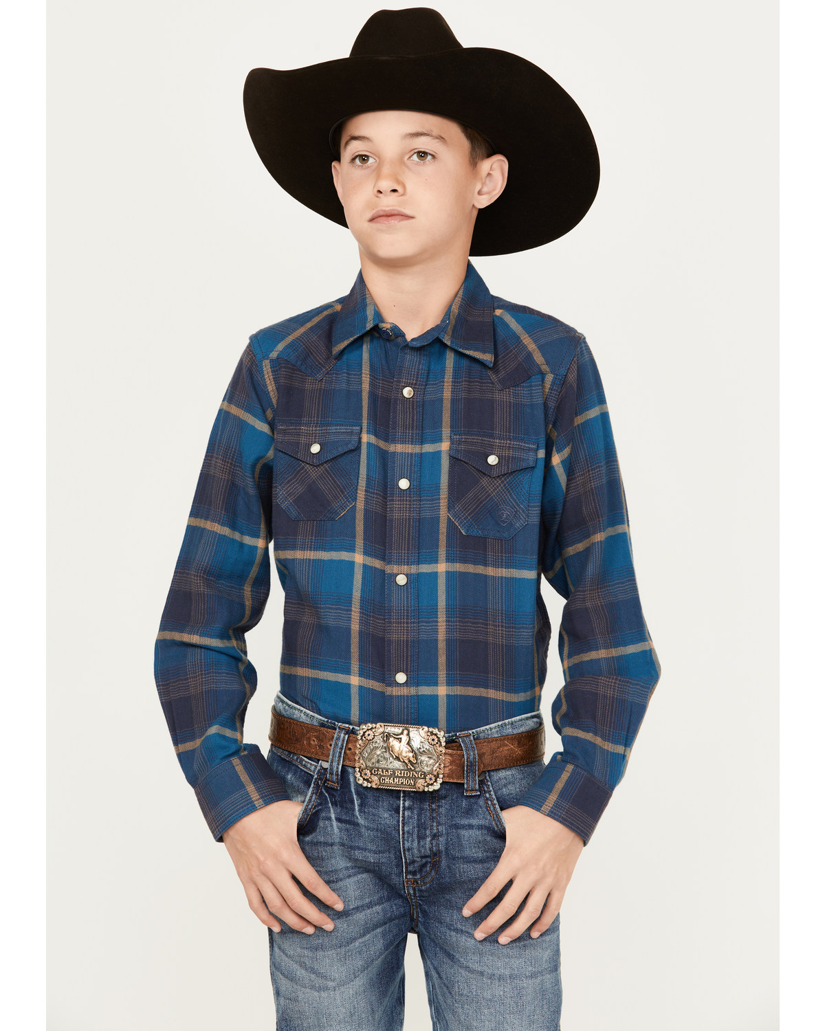 Ariat Boys Harland Plaid Print Long Sleeve Snap Western Shirt Alexandria Mall