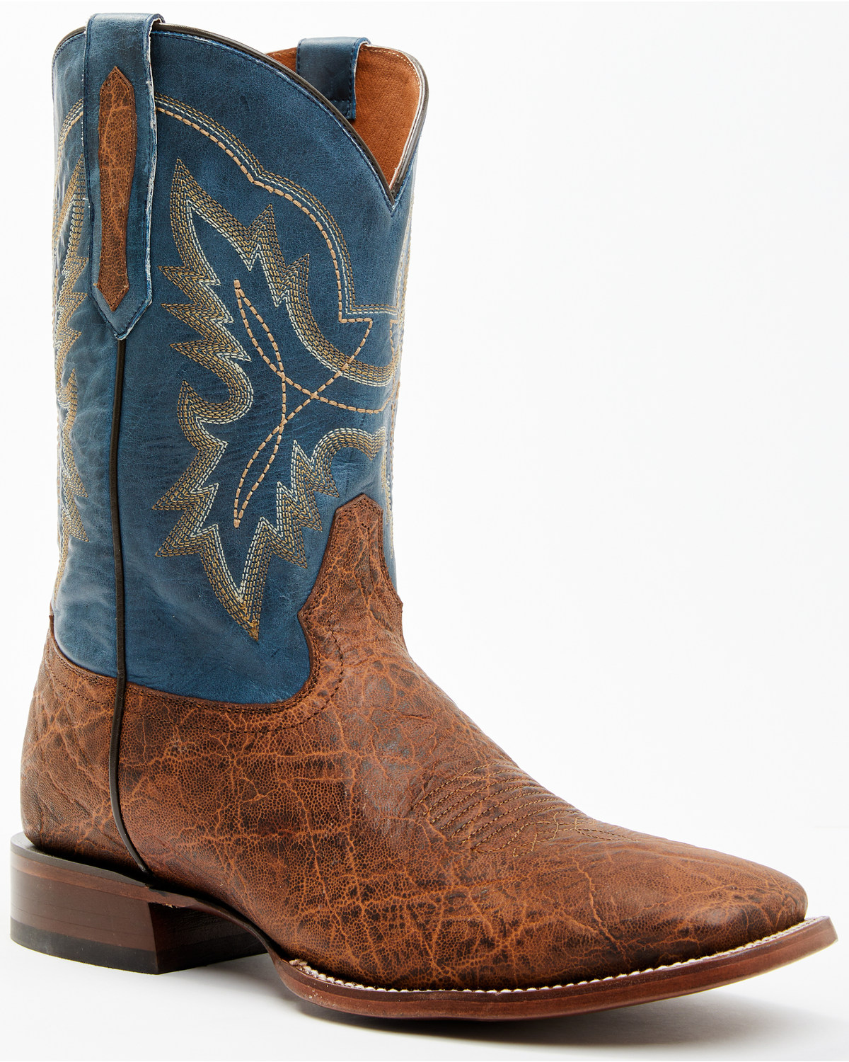 Cody James Men's Blue Elephant Print Western Boots - Broad Square Toe