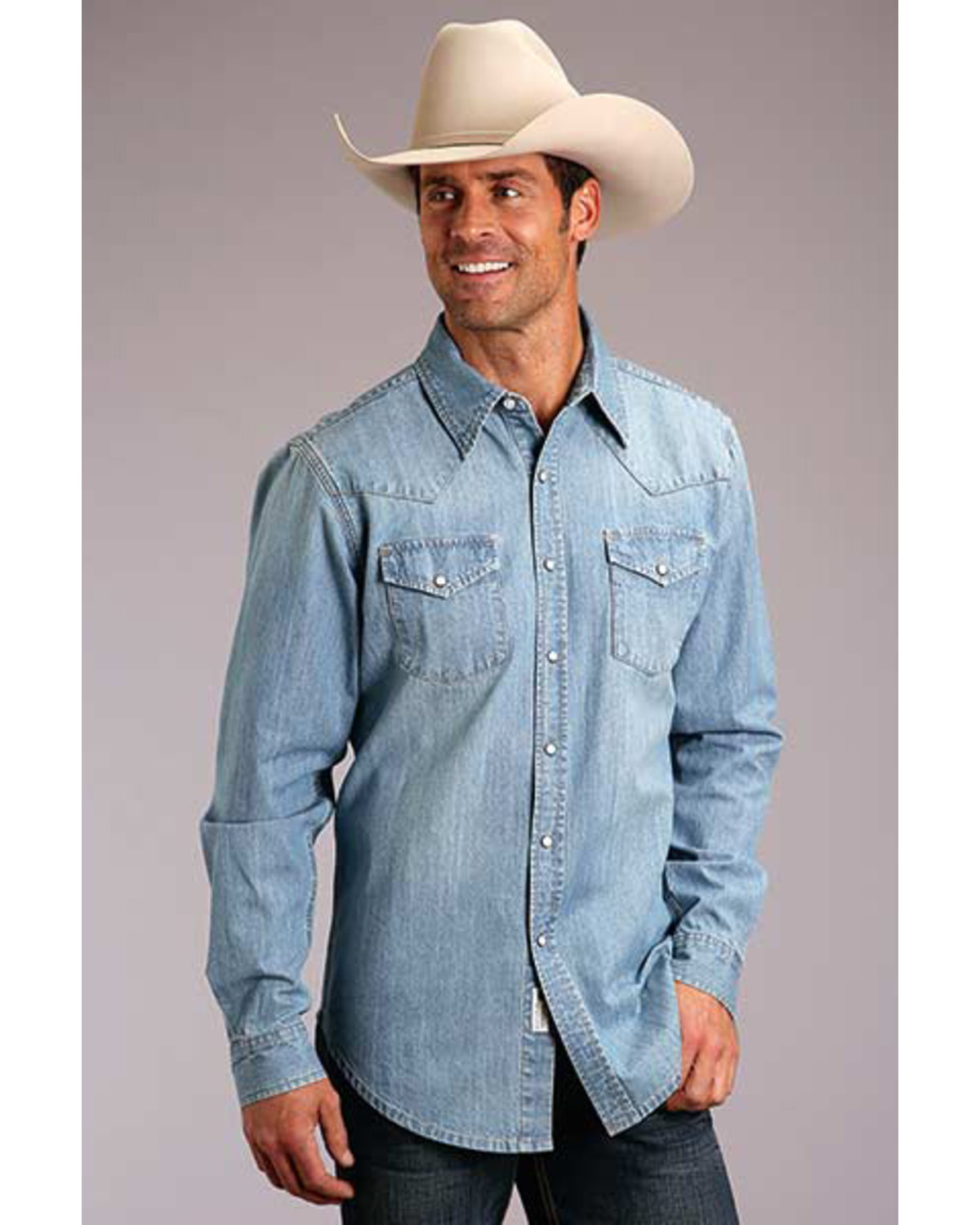 men's denim cowboy shirt