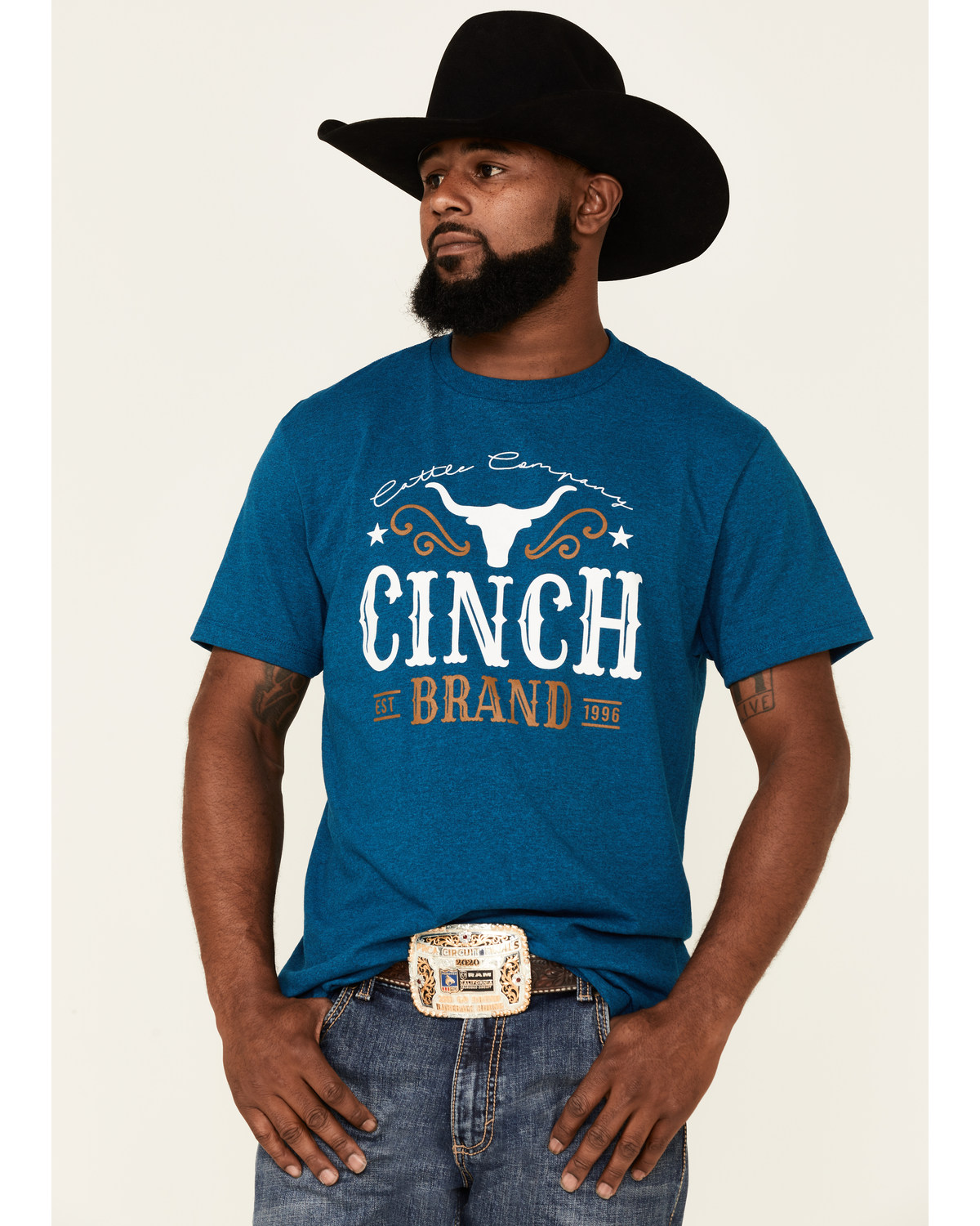 Cinch Men's Navy Steerhead Graphic Short Sleeve T-Shirt