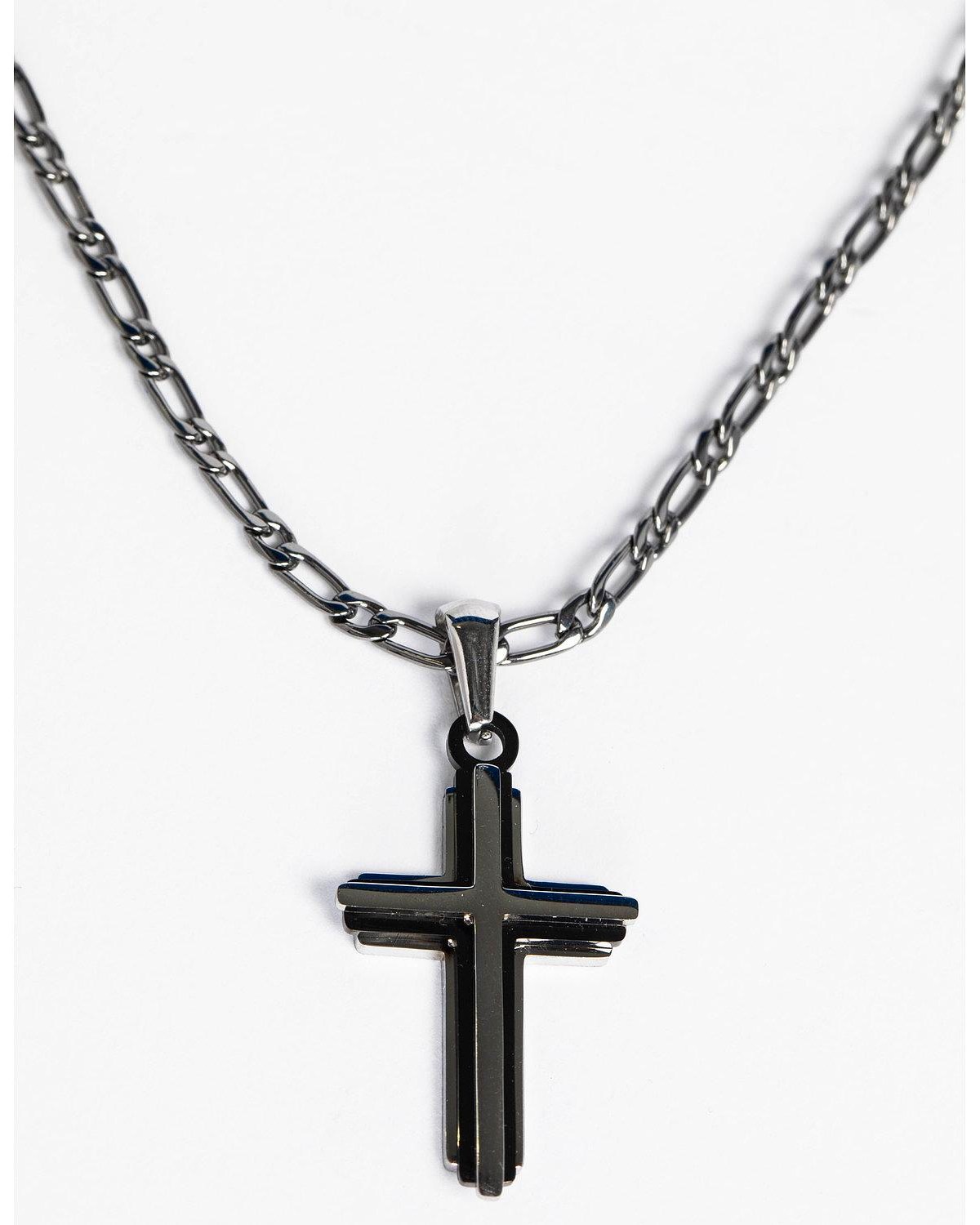Cody James Men's Cross Gunmetal Necklace