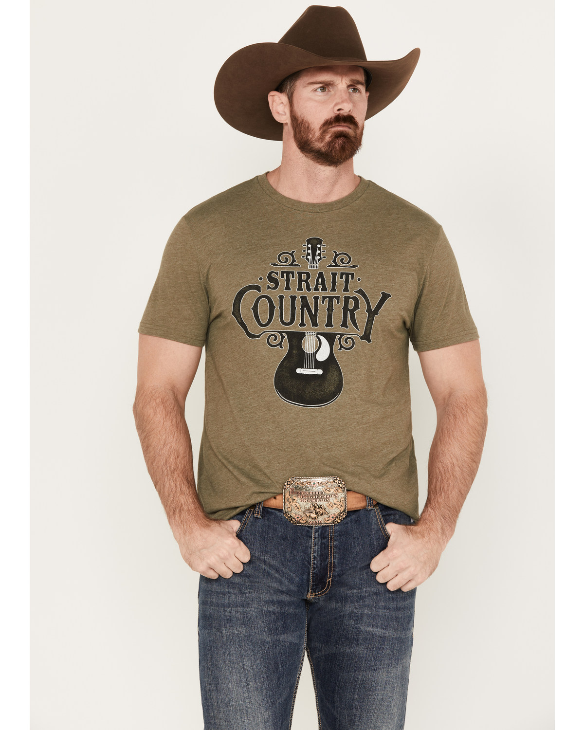 George Strait by Wrangler Men's Country Guitar Short Sleeve Graphic T-Shirt