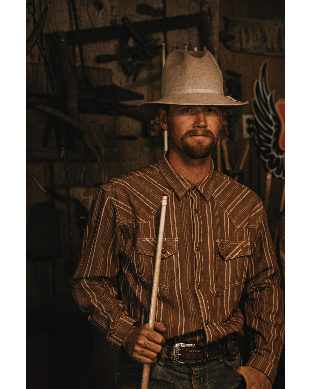 Cody James Men's Railway Striped Long Sleeve Snap Western Shirt
