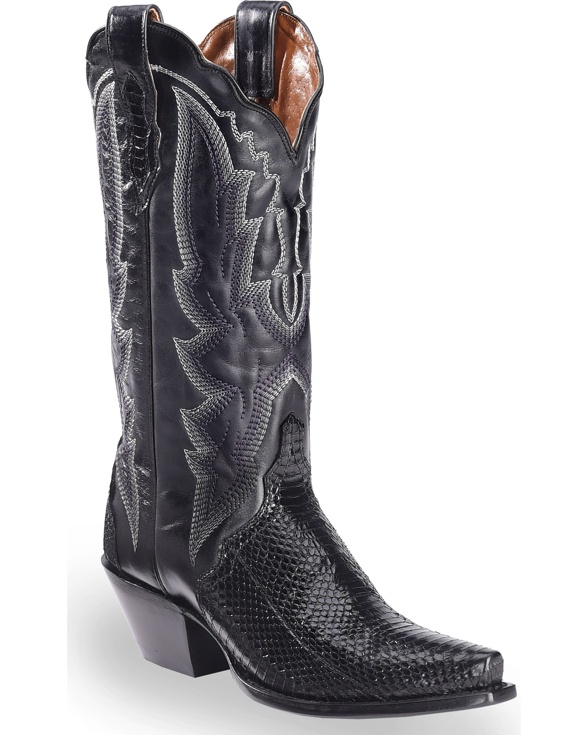 snake boots black