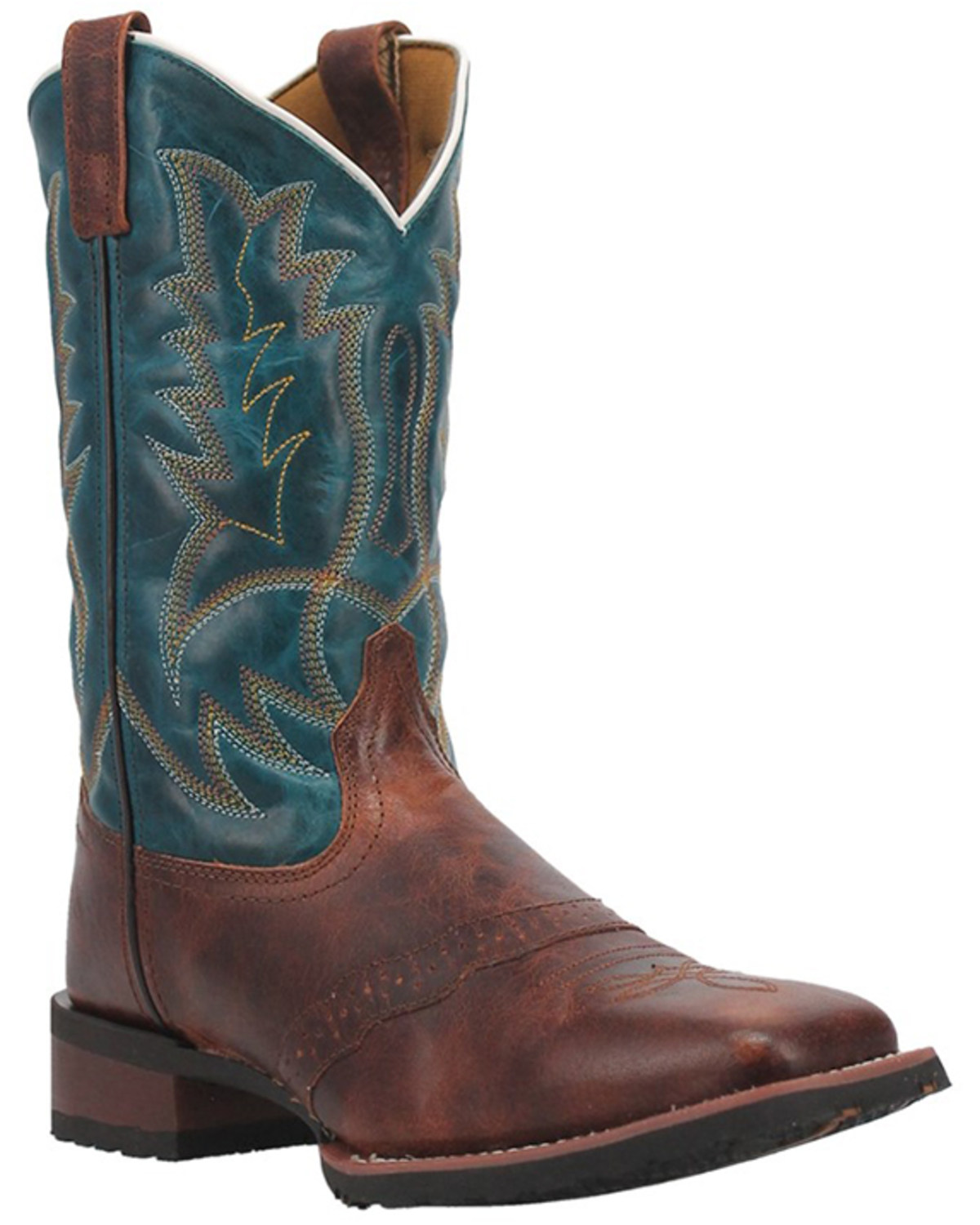 Laredo Men's Two-Tone Saddle Vamp Western Boot - Square Toe