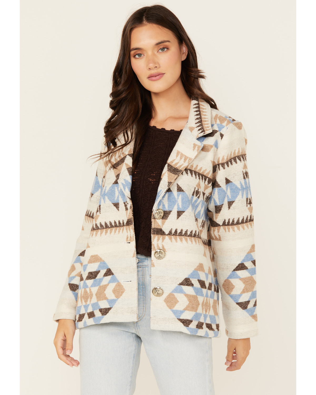 Cotton & Rye Women's Southwestern Print Blazer