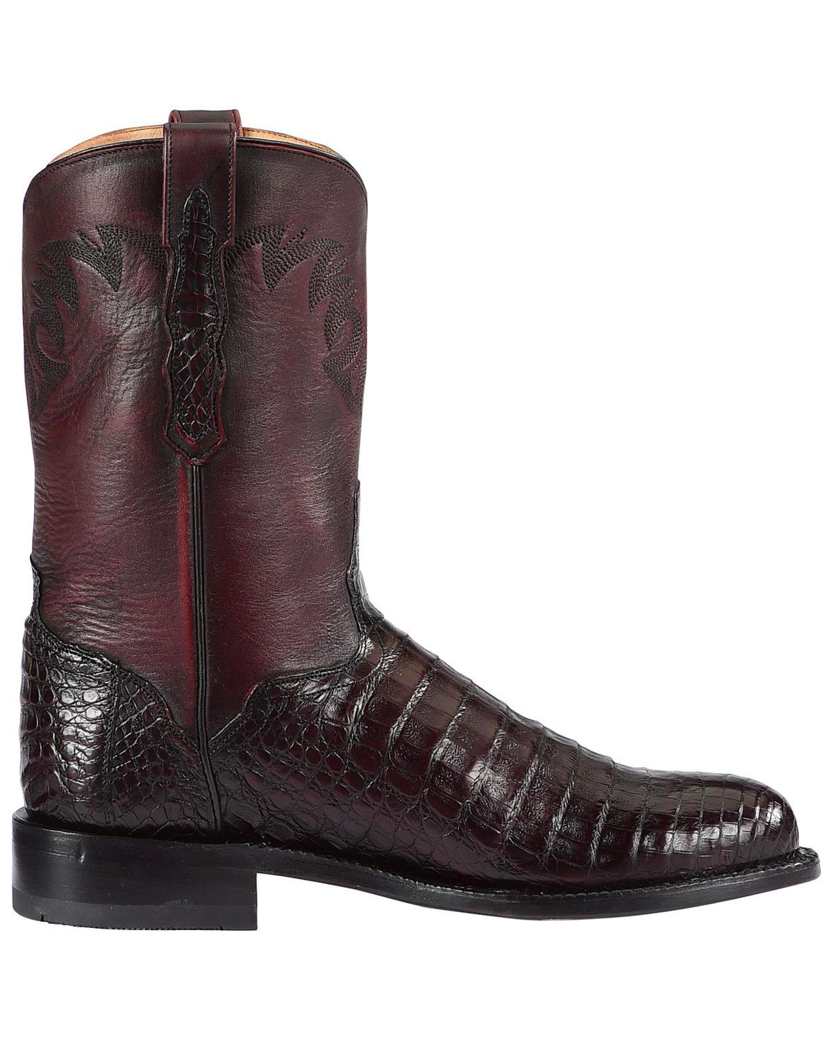 Round toe caiman boots