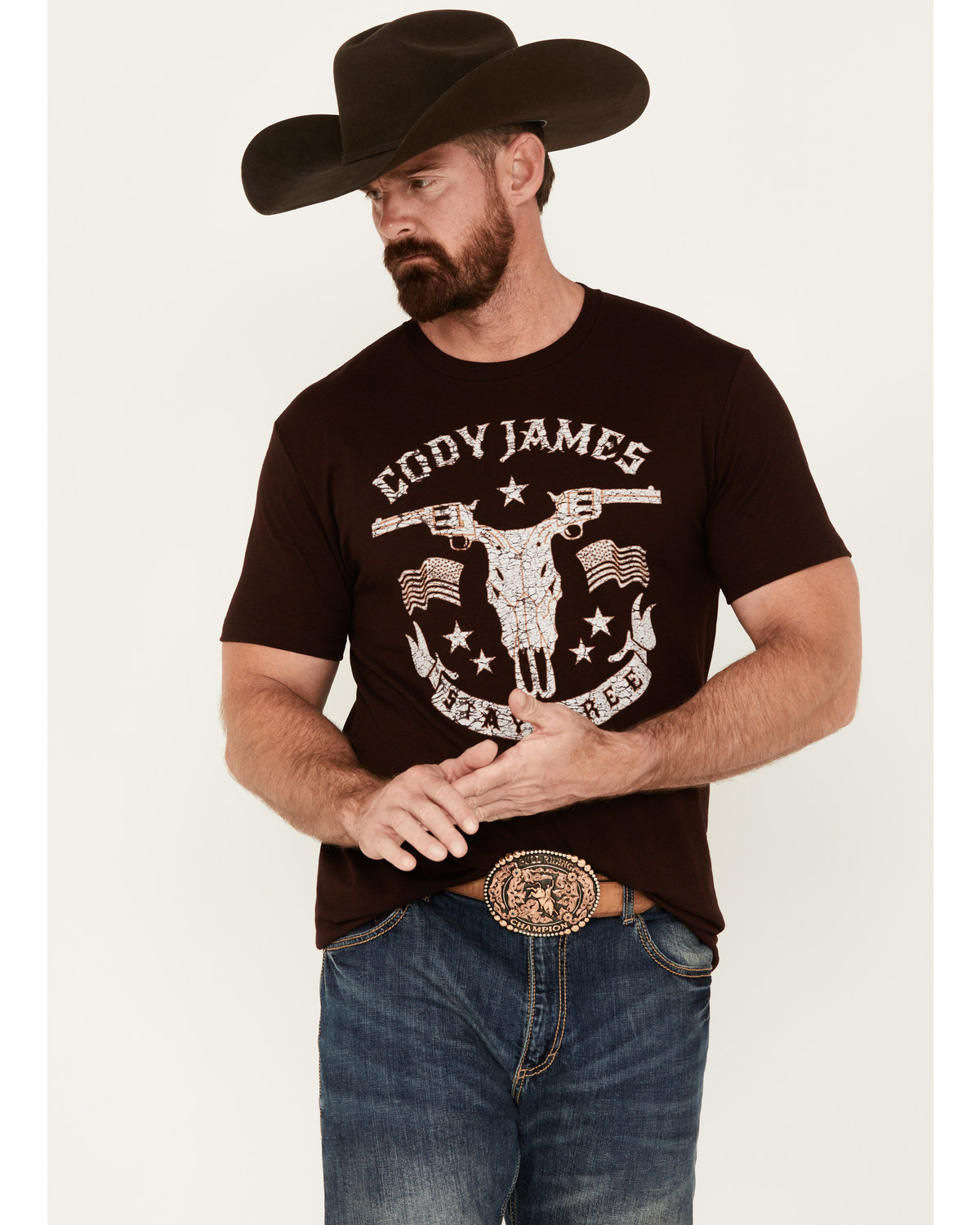 Cody James Men's Gun Horns Short Sleeve Graphic T-Shirt