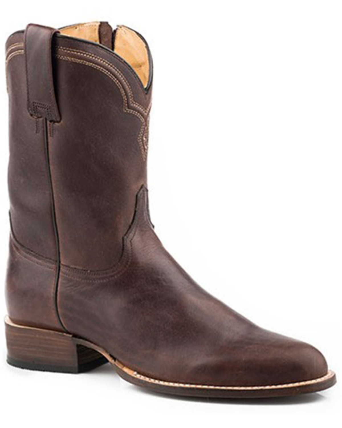 Stetson Men's Rancher Zip Oily Vamp Western Roper Boots - Round Toe