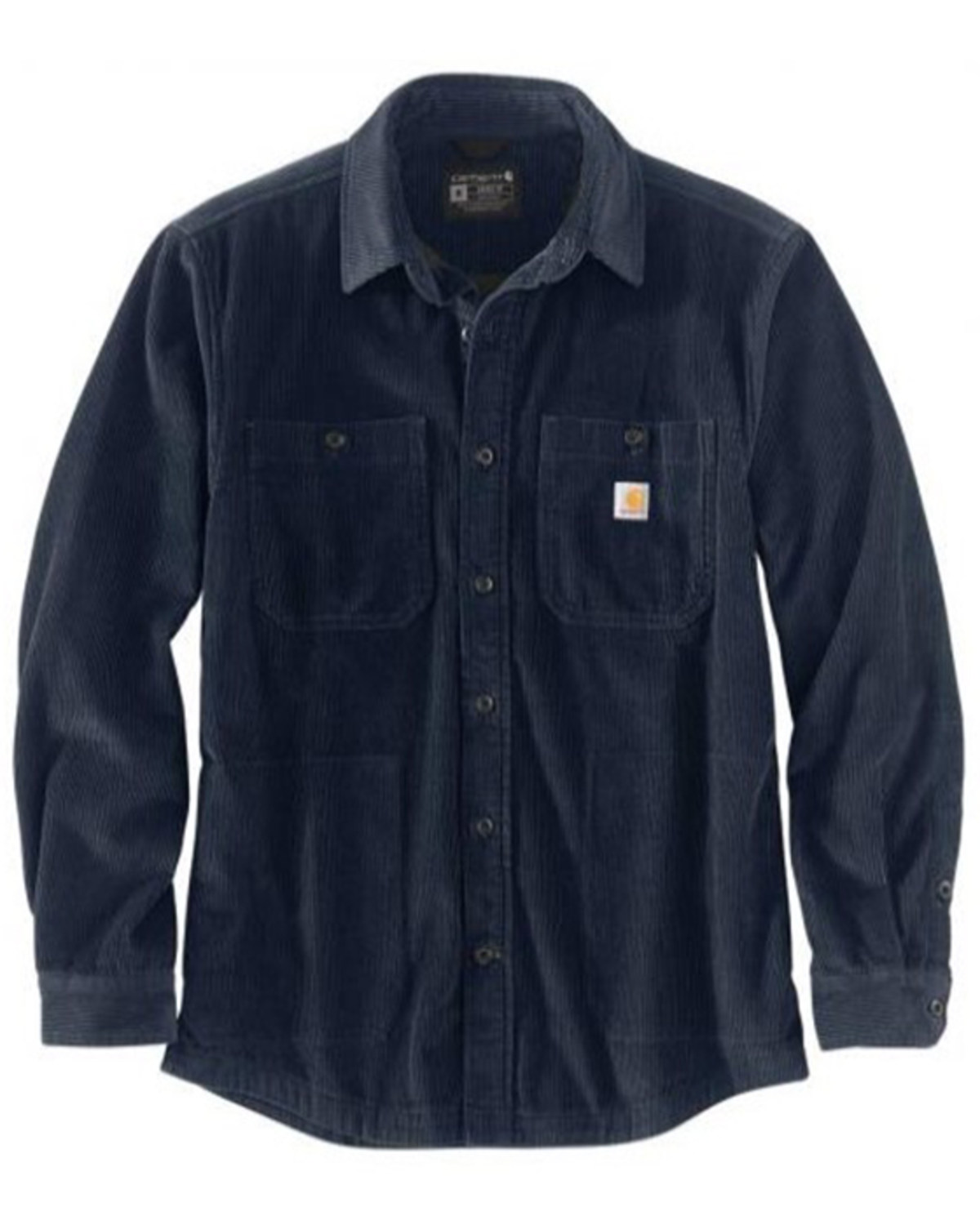 Carhartt Men S Navy Loose Fit Heavyweight Corduroy Long Sleeve Button Down Work Shirt Jacket Boot Barn