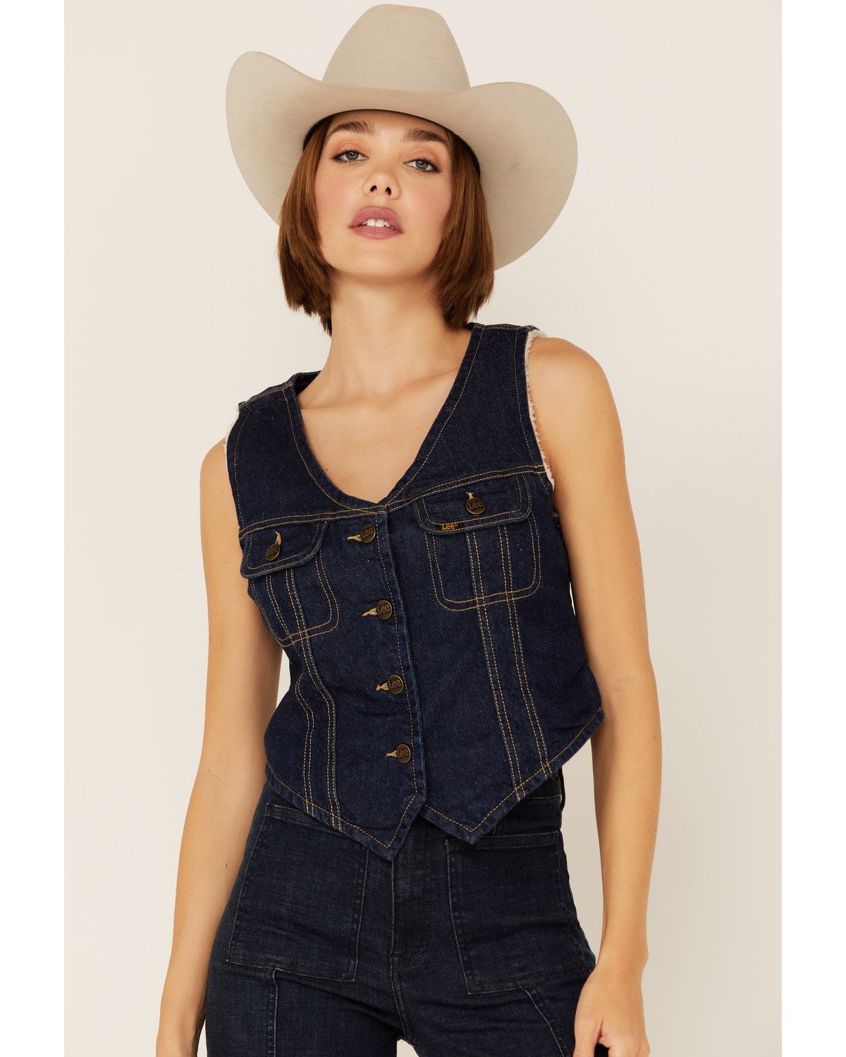 Lee Women's Dark Wash Button-Front 