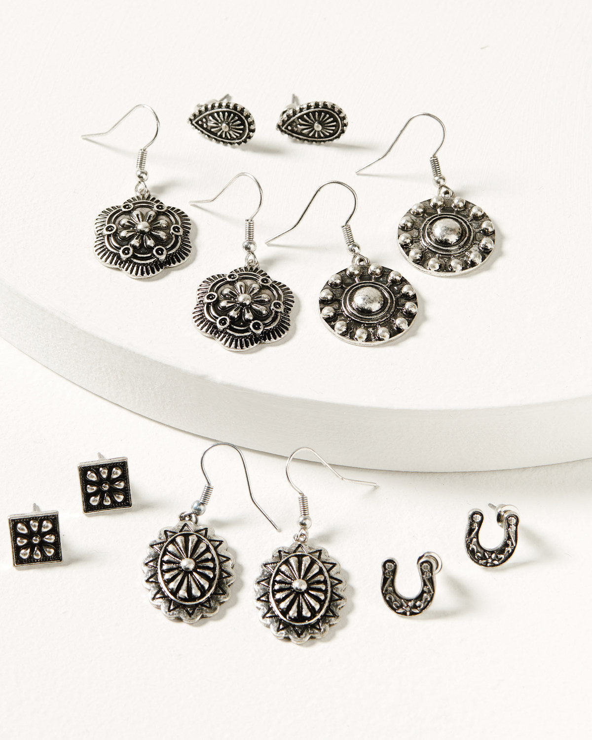 Shyanne Women's Luna Bella Silver Concho Earring Set - 6 Piece